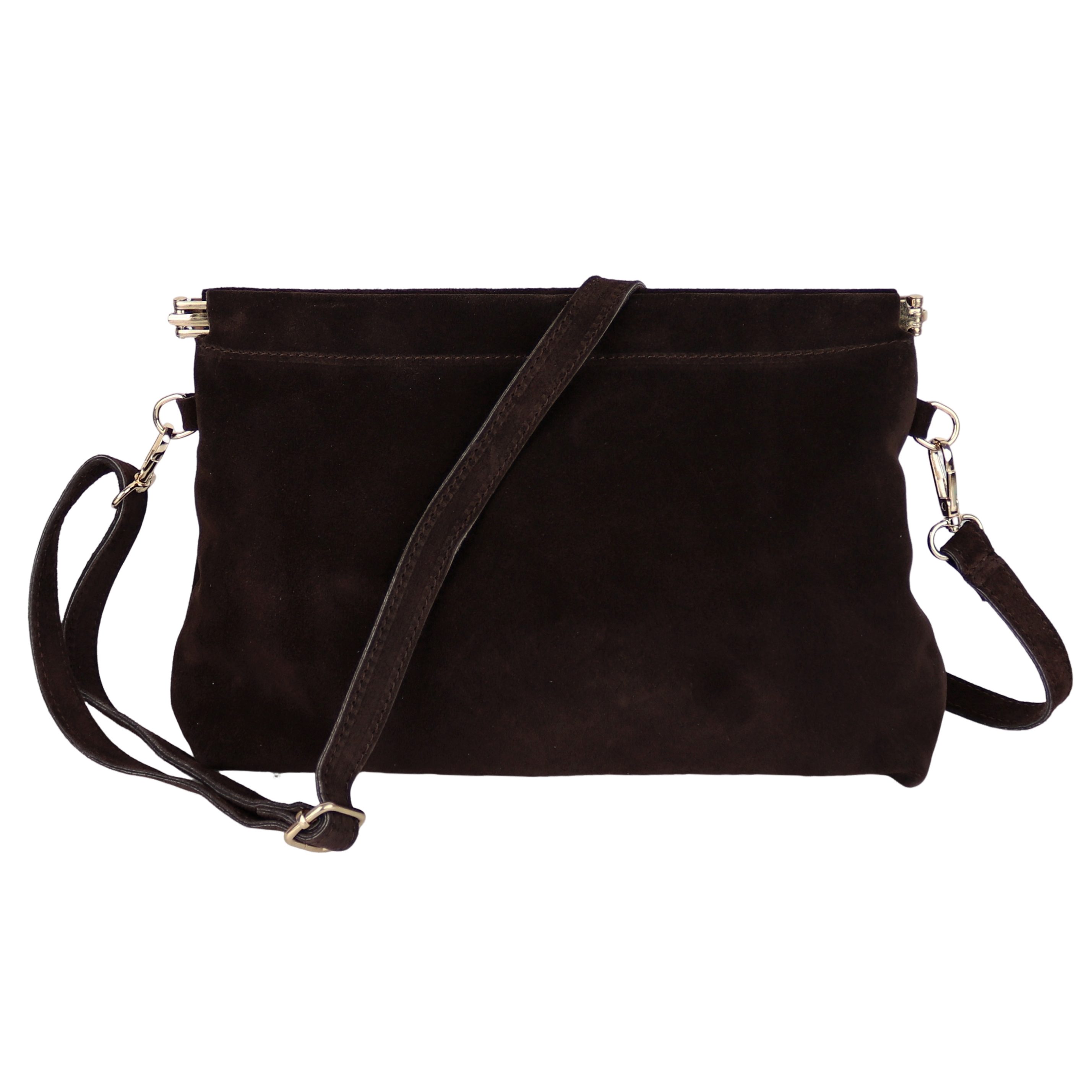 Umhängetasche Damen Crossbody Bag, Echtleder Wildleder Made In Italy