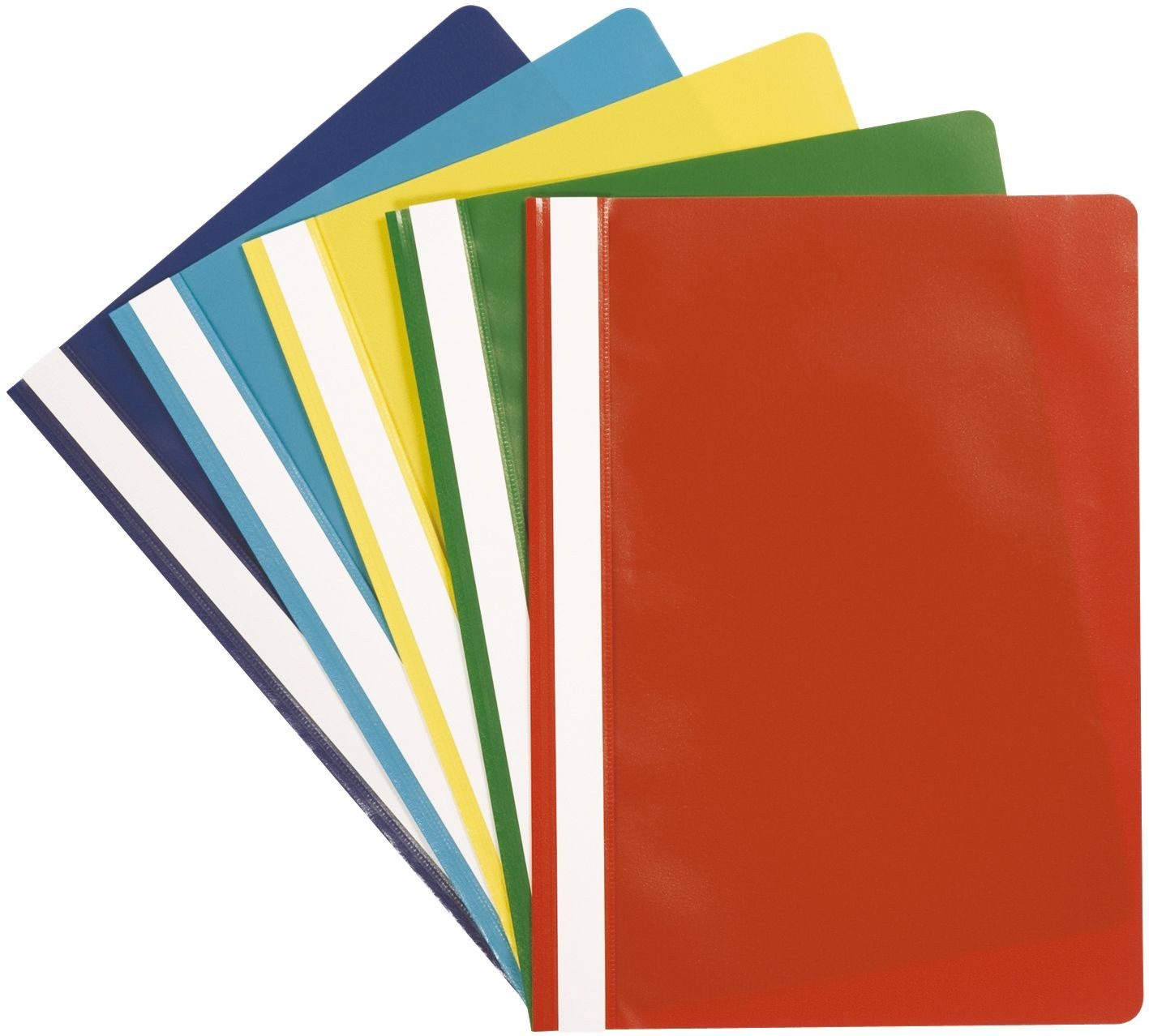 Q-Connect Hefter Schnellhefter - A4, 250 Blatt, PP, 5 Stück farbig sortiert