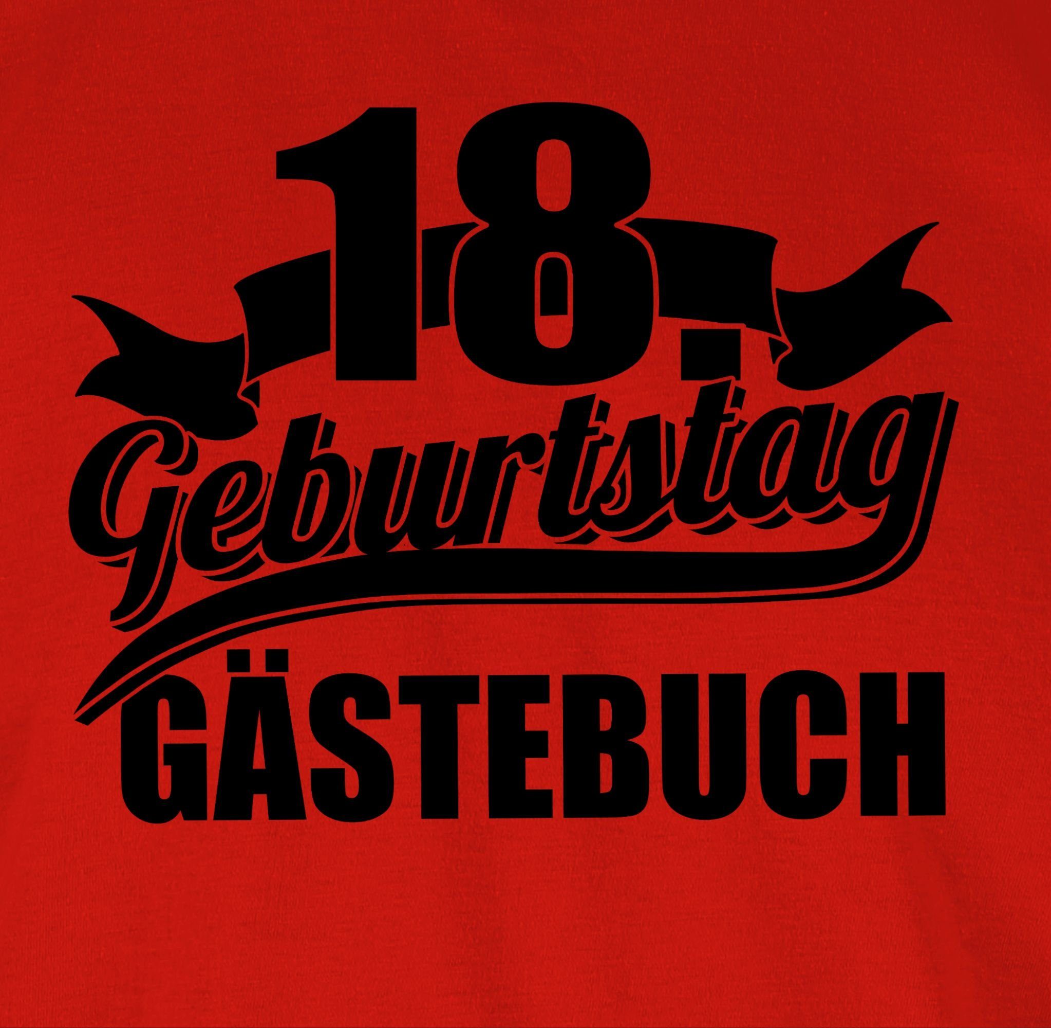 18. Rot Shirtracer Geburtstag Achtzehnter T-Shirt Geburtstag Gästebuch 3