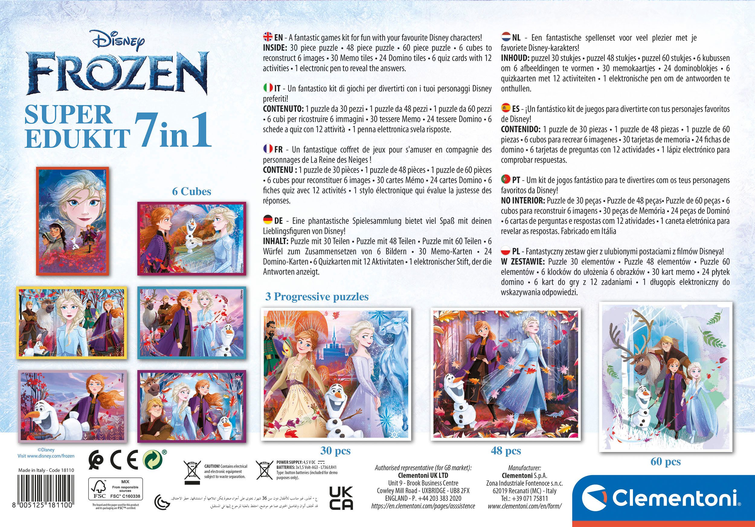 Clementoni® Puzzle Super-Edukit 7in1, Frozen 2, 138 Puzzleteile, Made in Eu günstig online kaufen