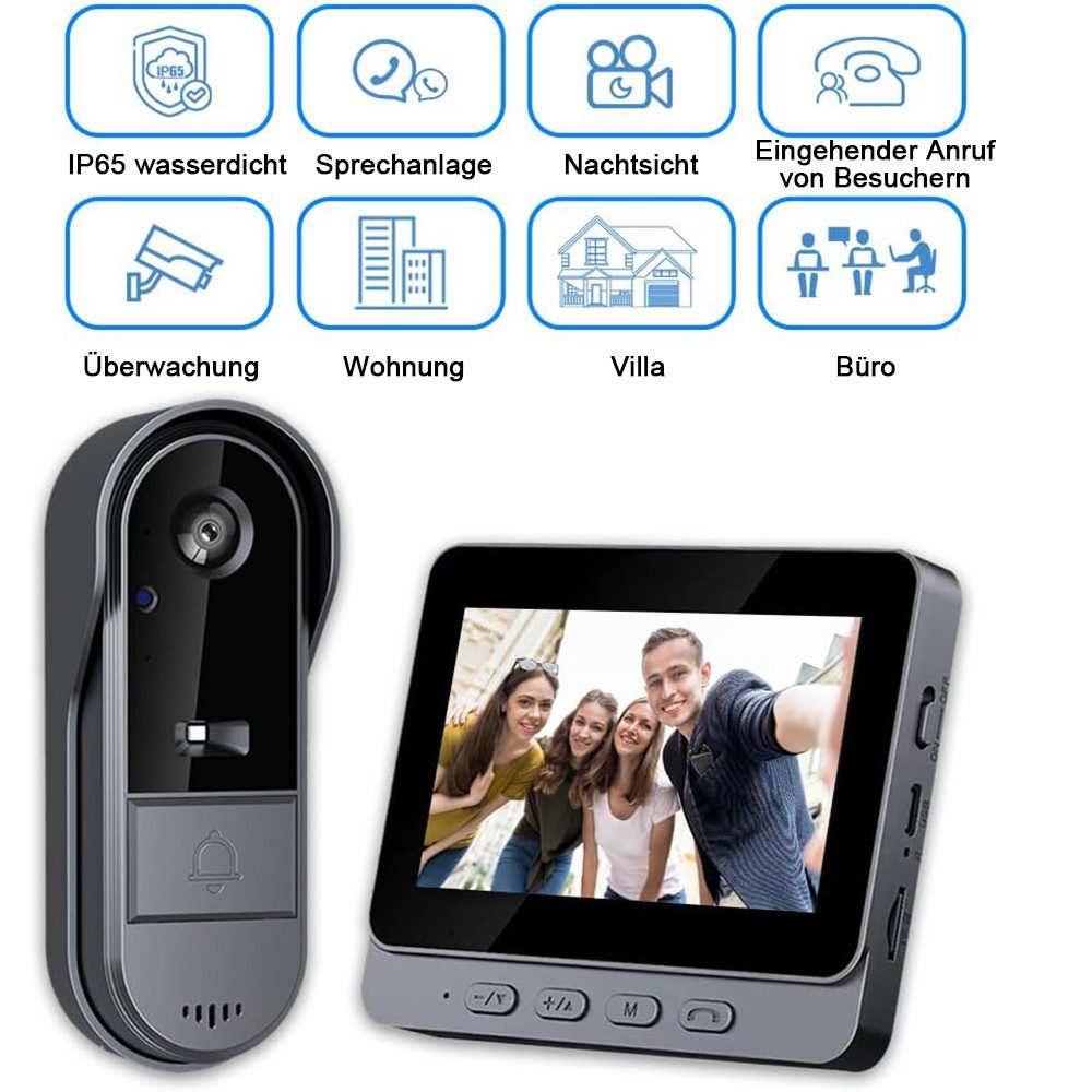 TUWENA Smart Home Türklingel Drahtlose Video Türklingel mit Kamera Outdoor IP65 Wasserdicht 1080P – Bild 5 von 5