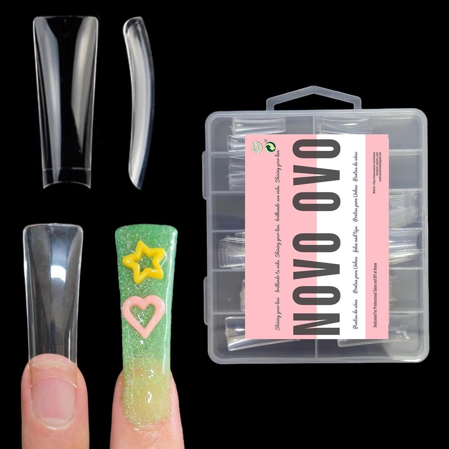 LuxusKollektion Kunstfingernägel Nagelspitzen Ente halbe Abdeckung Gel Extra Long duck nails Half cover