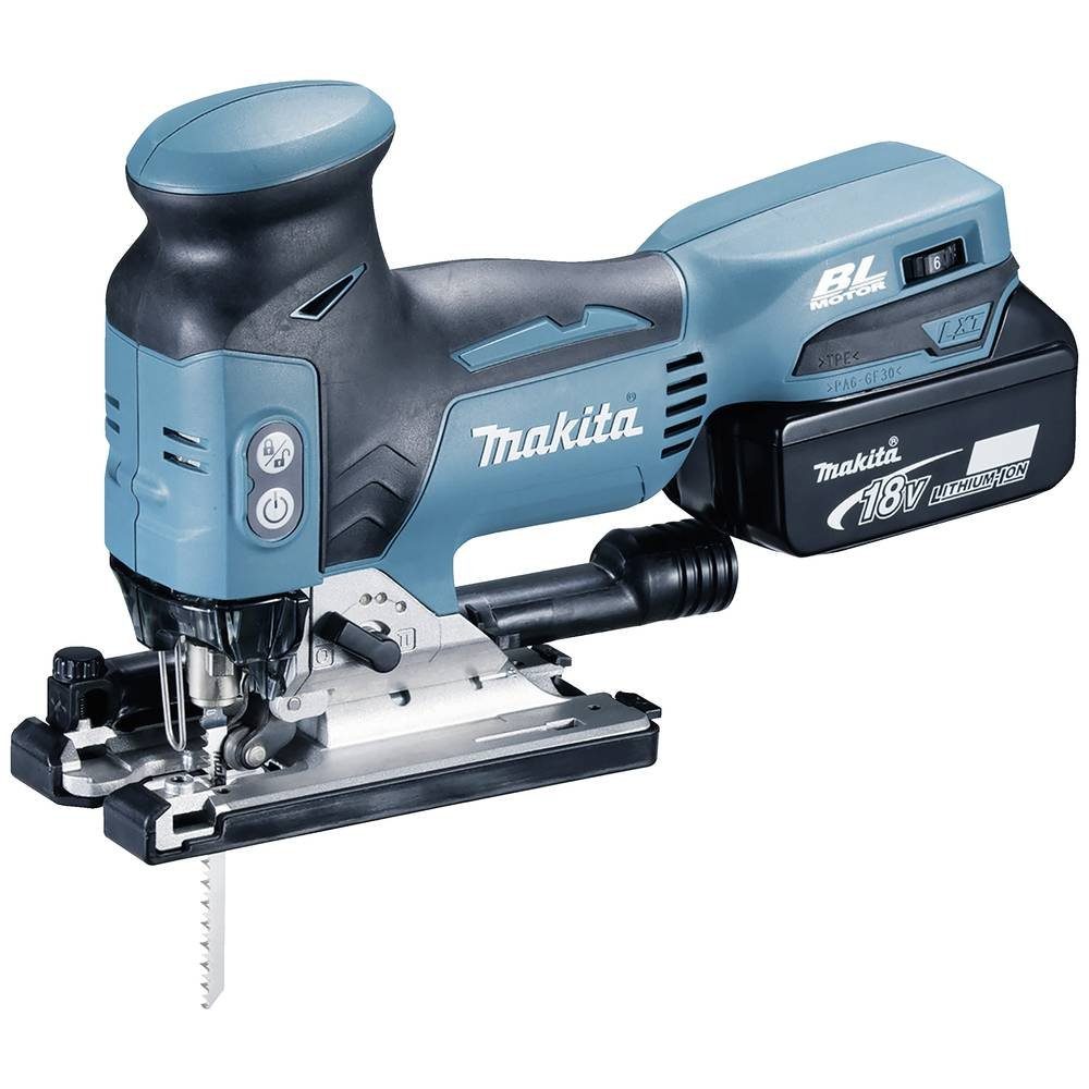 Makita Stichsäge Akku-Pendelhubstichsäge 18V / 5.0 Ah, 2 Akkus + Ladegerät im DJV181RTJ, inkl. Akku, inkl. Ladegerät, inkl. Koffer