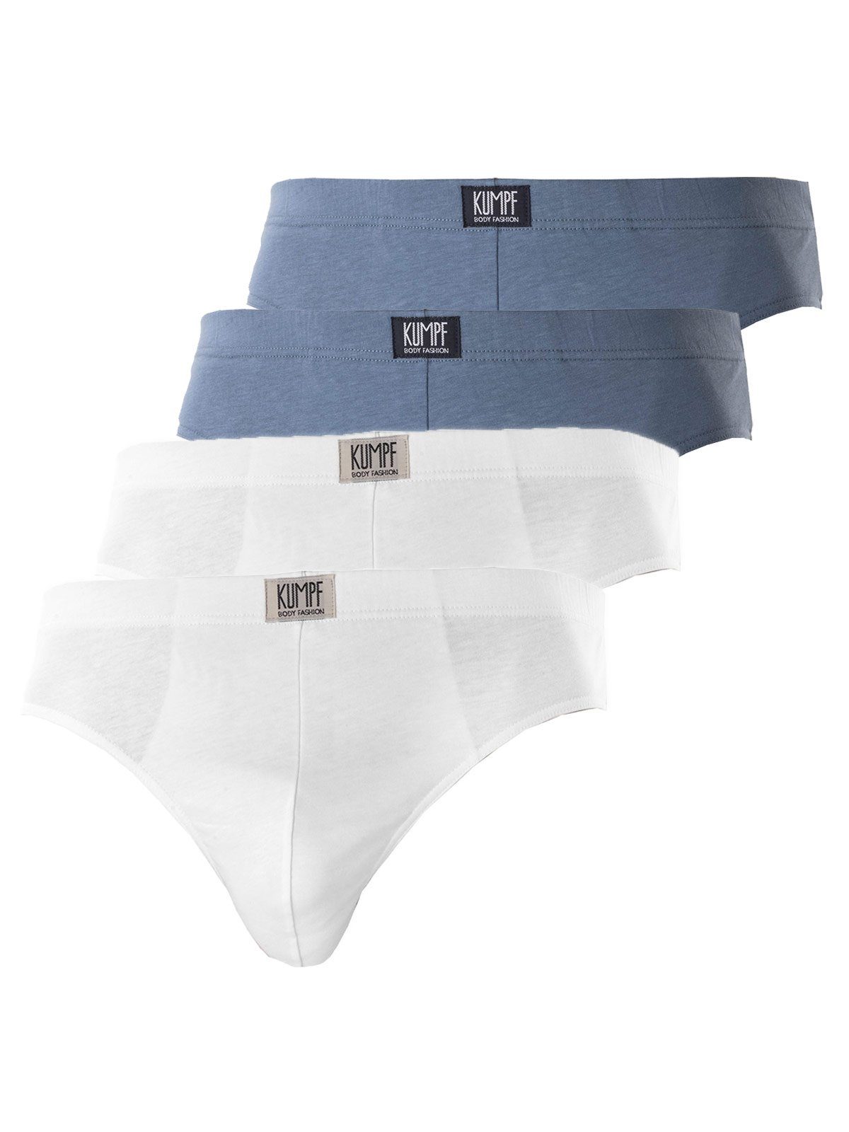 KUMPF Slip 4er Sparpack Slip stahl - Cotton Bio 4-St) weiss Herren (Spar-Set