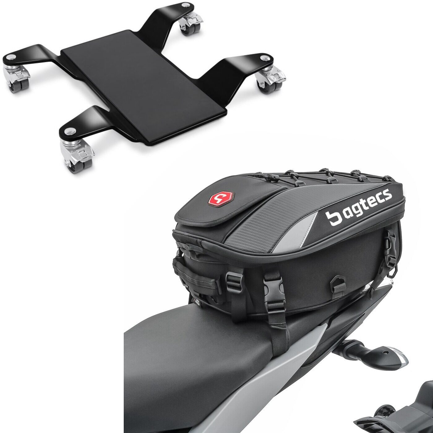 ConStands Motorradheber Set: Rangierhilfe für Hauptständer Easy Mover II bis 320kg sw # mit Mo