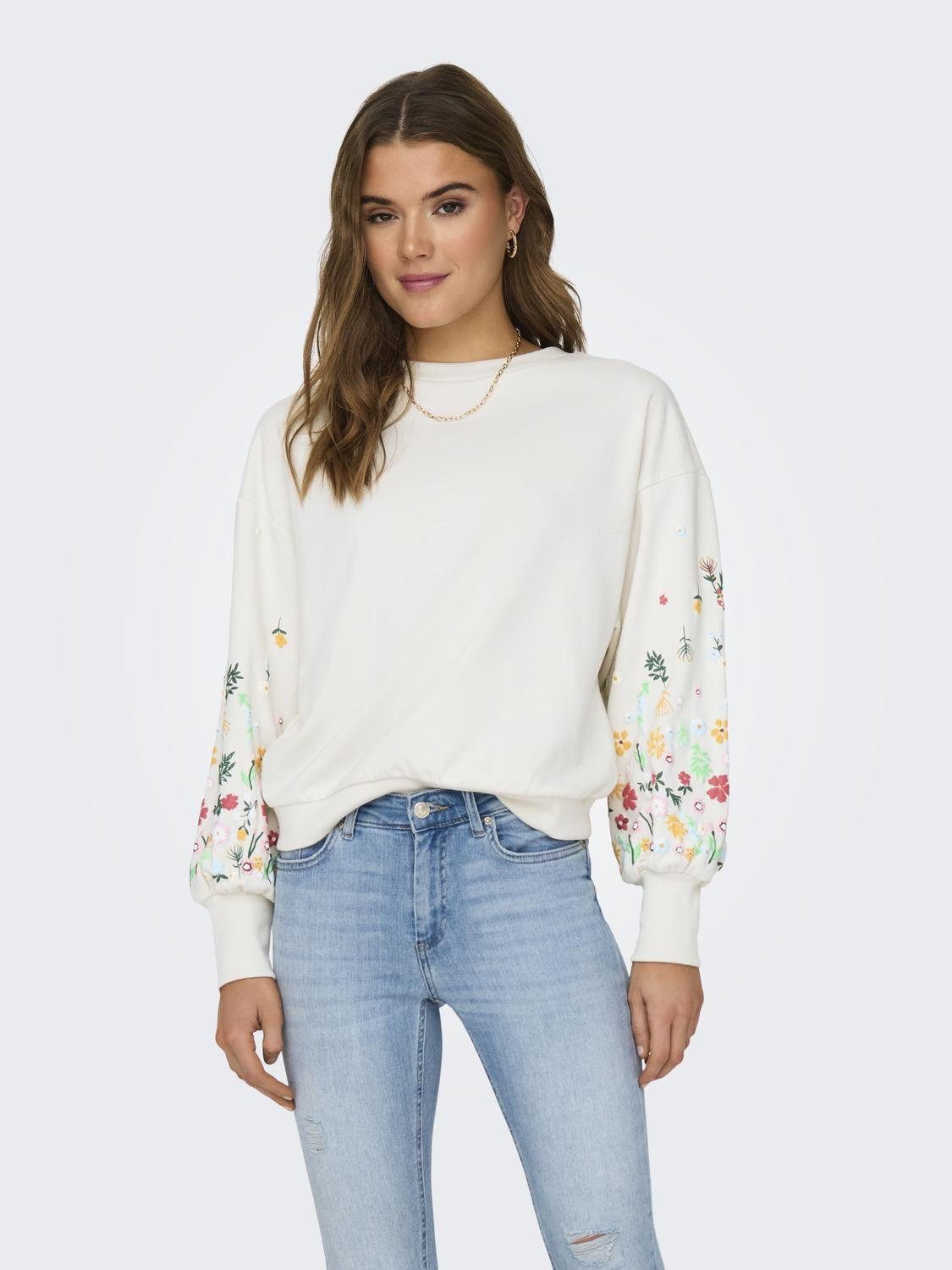 ONLY Sweatshirt ONLBROOKE L/S O-NECK FLOWER günstig online kaufen