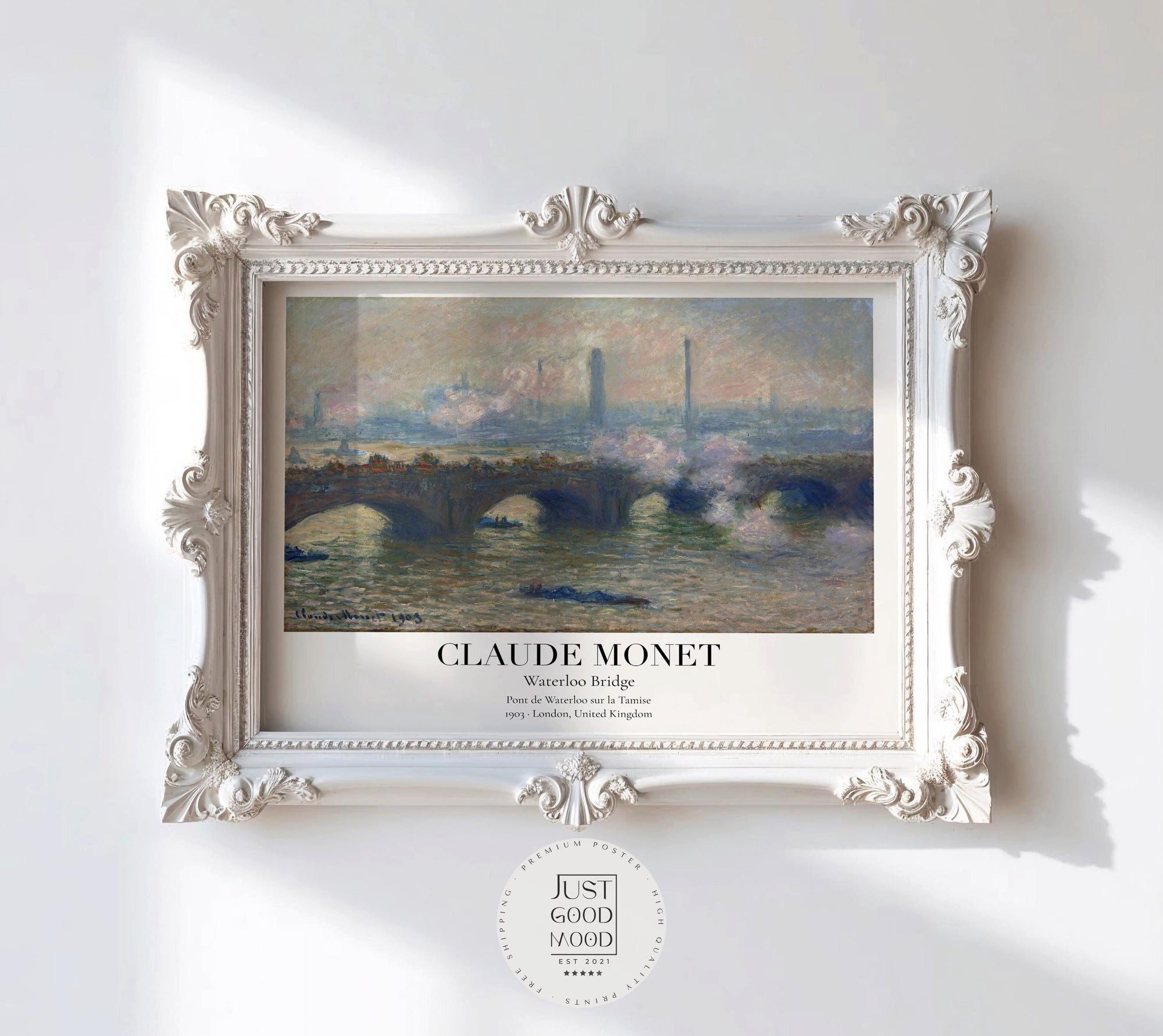 JUSTGOODMOOD Poster Premium ® Claude Monet Poster · Waterloo Bridge London 1903 Vintage, (1 St), verschiedene Größen wählbar
