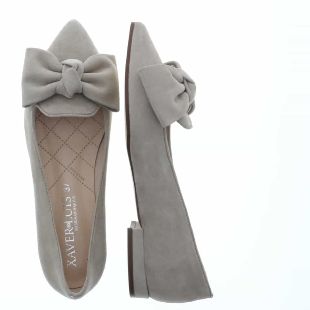 XAVER LUIS Schuhmanufaktur Ballerinas Cocos mit Schleife corda beige Ballerina