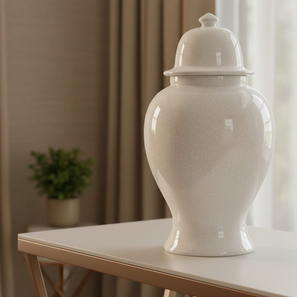 Signature Home Collection Dekovase (1 Stück, 1 St., 1 Keramikvase mit Deckel), Handgefertigte Keramik aus Italien