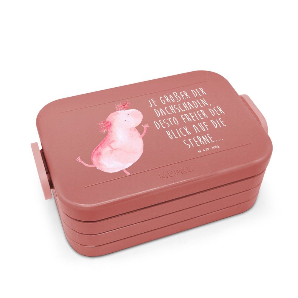 Mr. & Mrs. Panda Butterdose Axolotl Tanzen Motiv, Polypropylen lebensmittelecht, (Packung), gut Gelaunt Verrückt Snackbox