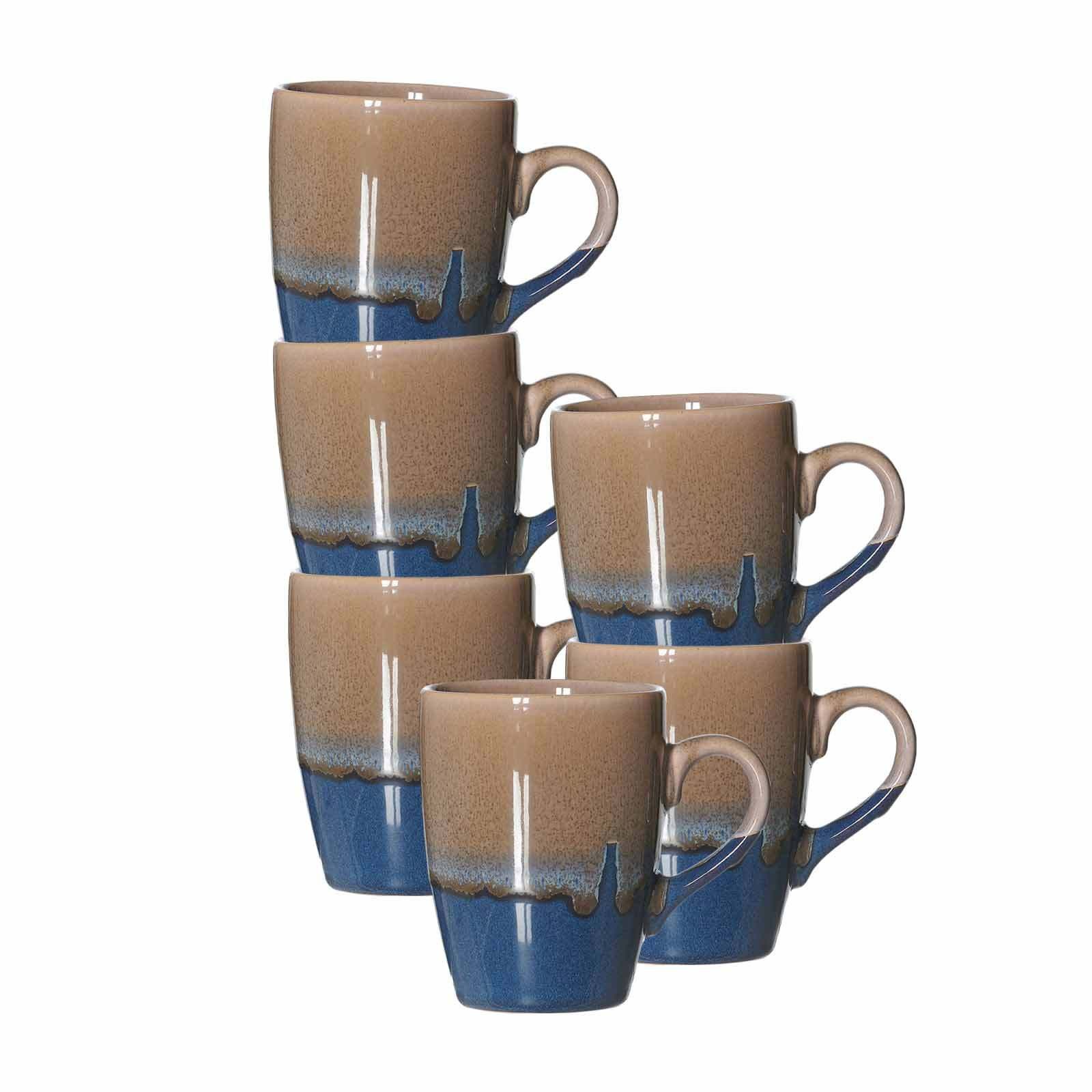Ritzenhoff & Breker Becher Matos Henkelbecher 310 ml 6er Set, 6-tlg., Steingut