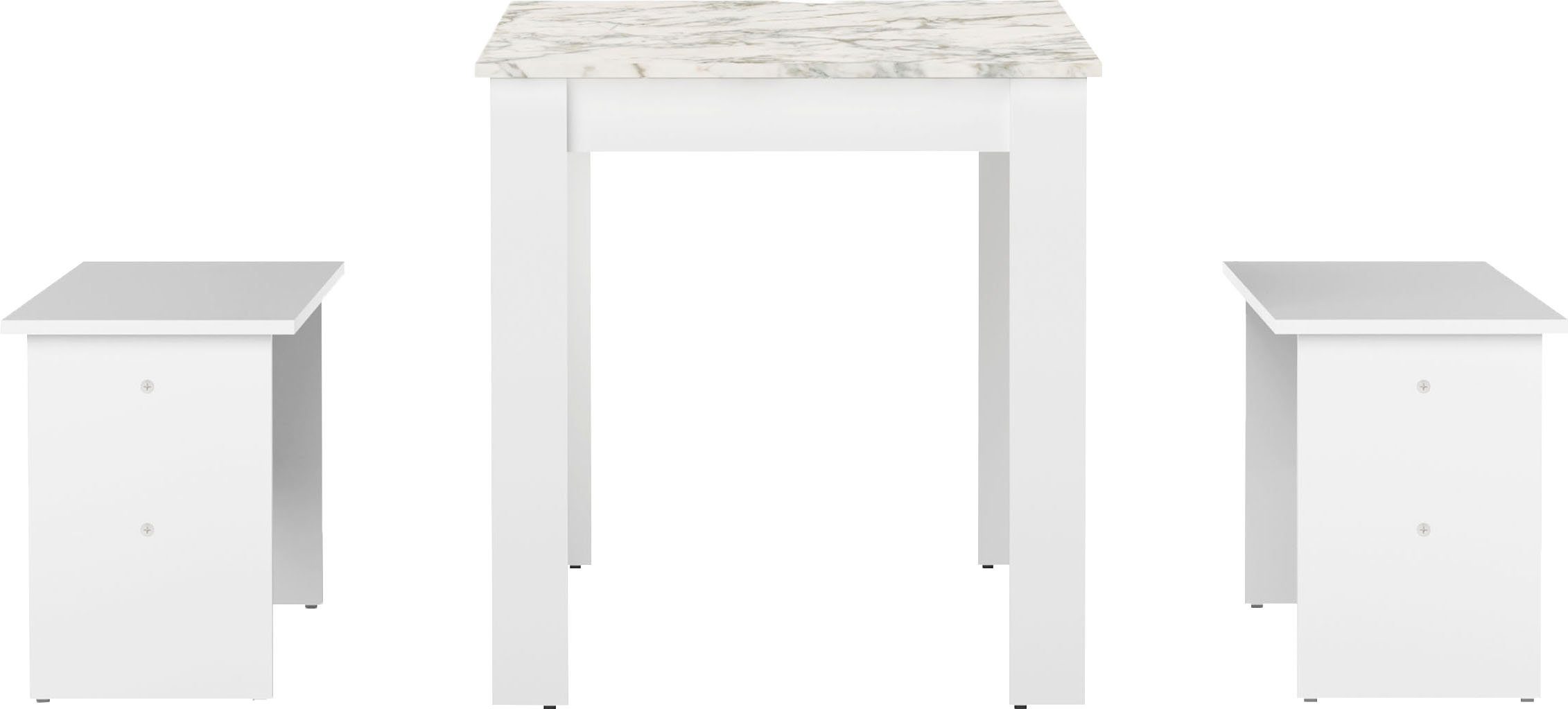 TemaHome mit bestehend einem Nice Set, Sitzbänken aus zwei 3 Esstisch (3-St), Esstisch tlg weiß/marmor