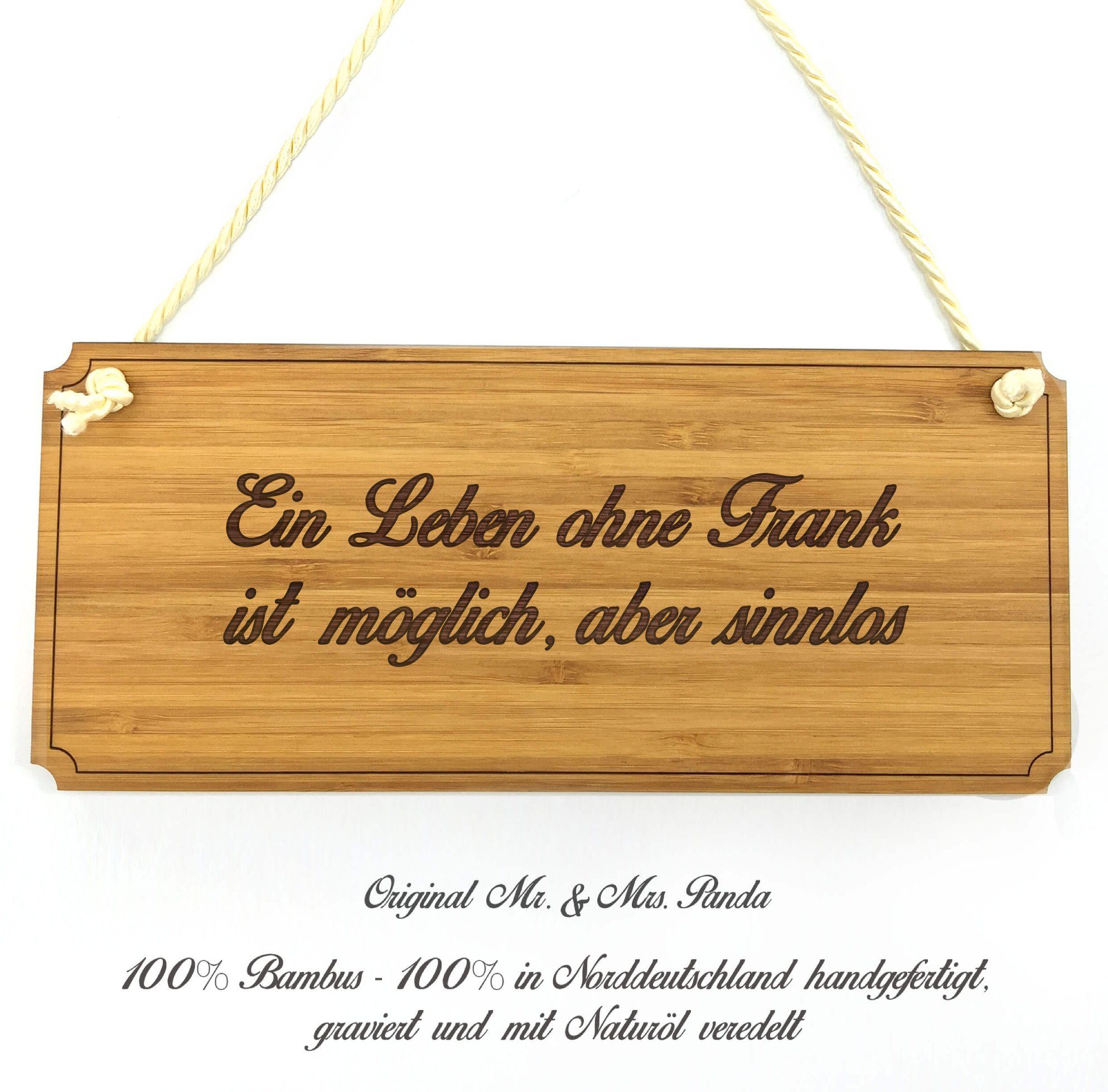 Mr. & Mrs. Panda Hinweisschild Frank - Geschenk, Schild, Küchenschild, Wanddeko, Shabby, Motivschild, (1 St)