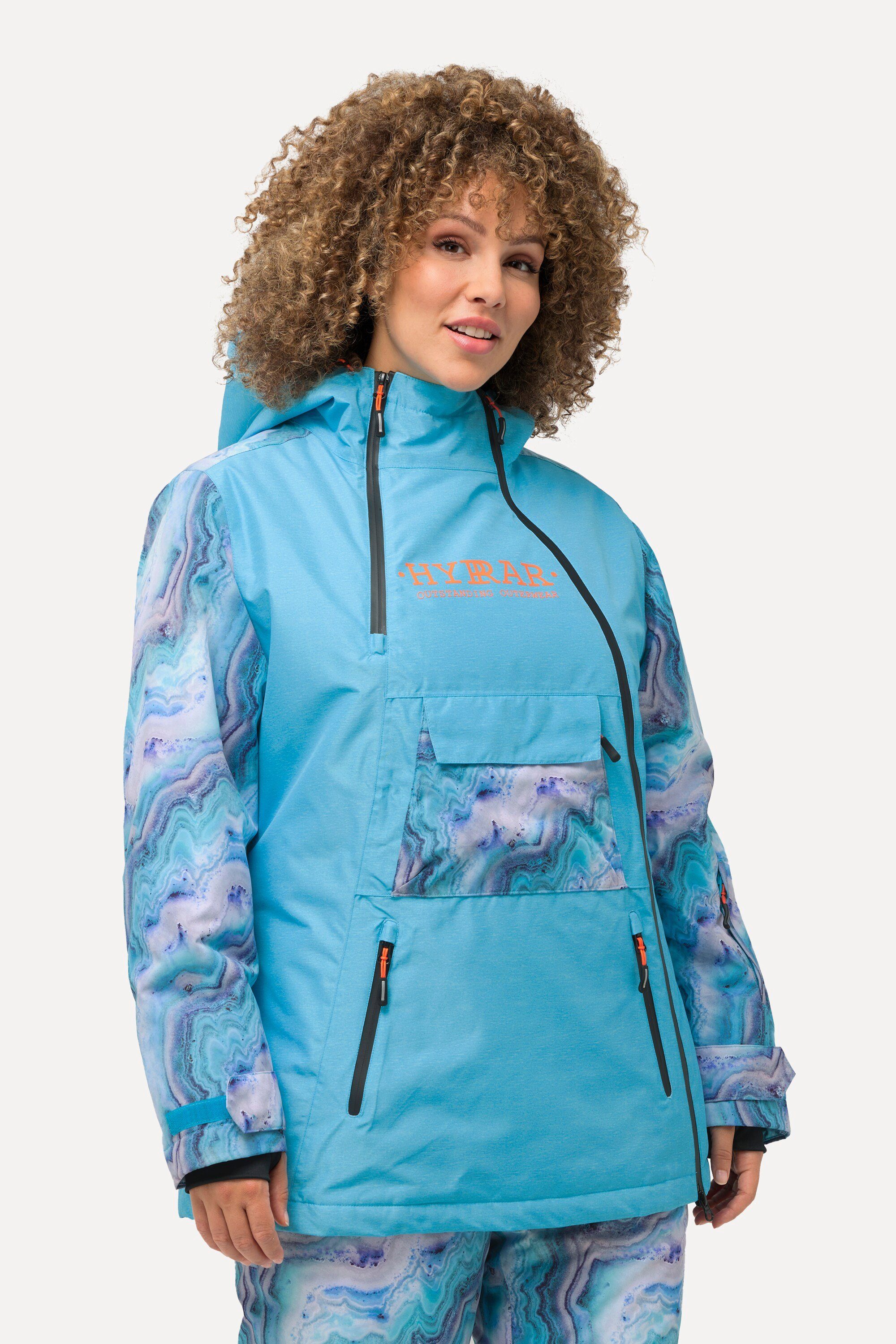 Ulla Popken Outdoorjacke Performance-Jacke Kapuze wasserdicht 2-Wege-Zipper