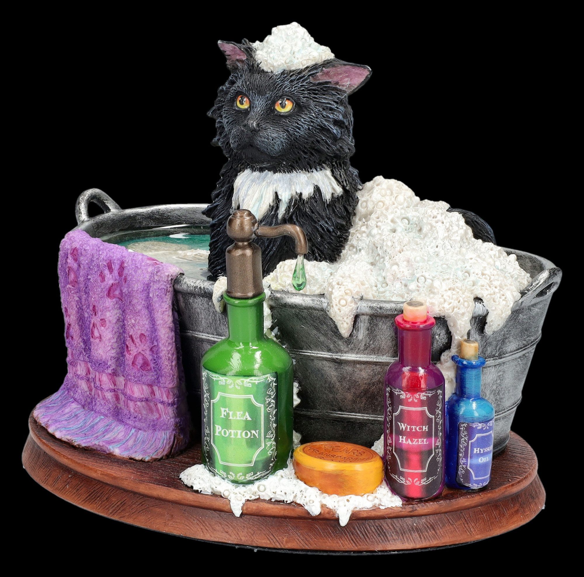 Figuren Shop GmbH Tierfigur Katzenfigur - Bath Time by Lisa Parker - Dekofigur Katze Tierfigur