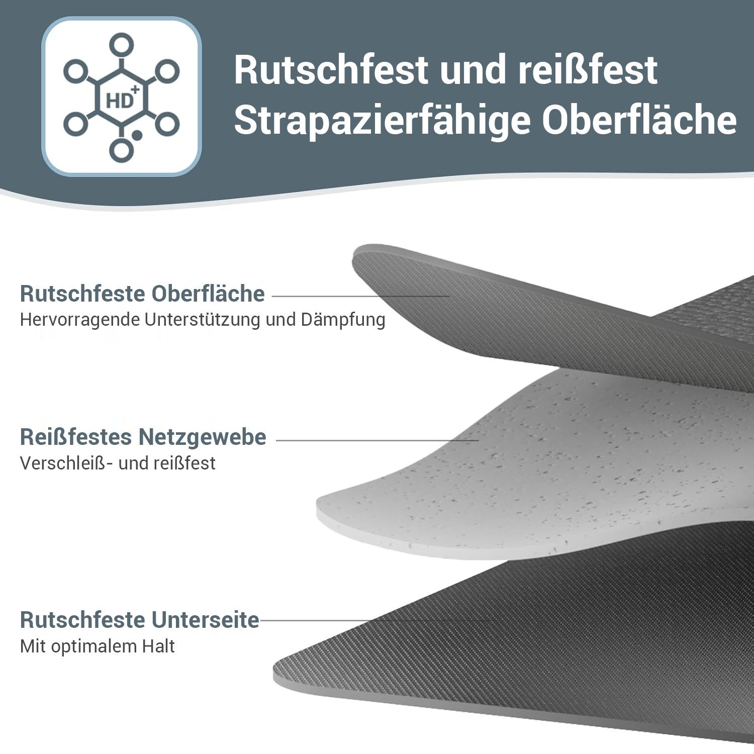 Elegear Sportmatte Faltbare Yogamatte & Fitnessmatte – 6mm PVC Trainingsmatte, rutschfest, faltbare Yogamatte, platzsparend, für Workout, Yoga & Pilates