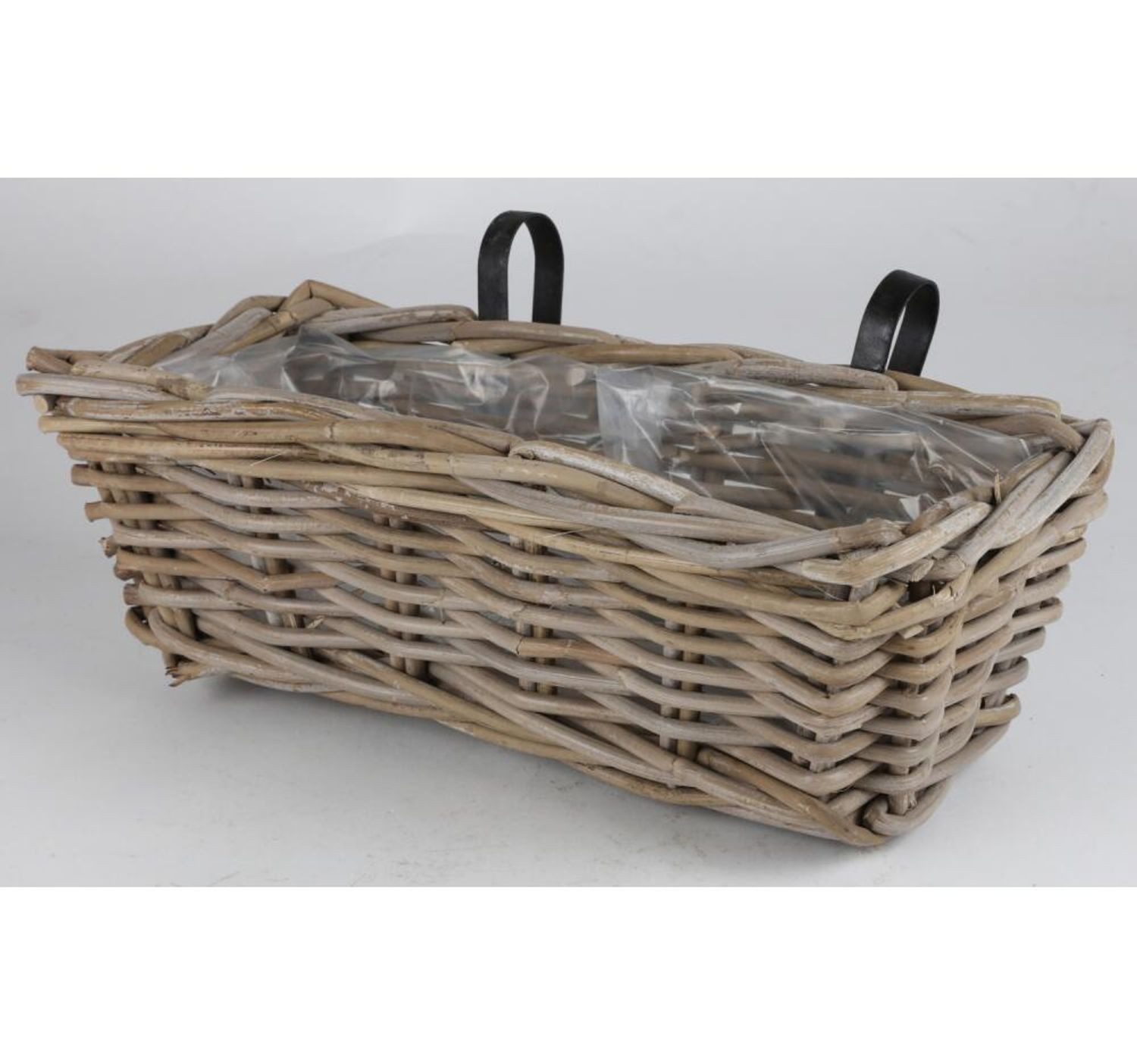 BURI Blumenkasten 5x Balkonkasten 42x20x15cm aus Weide mit Halterung