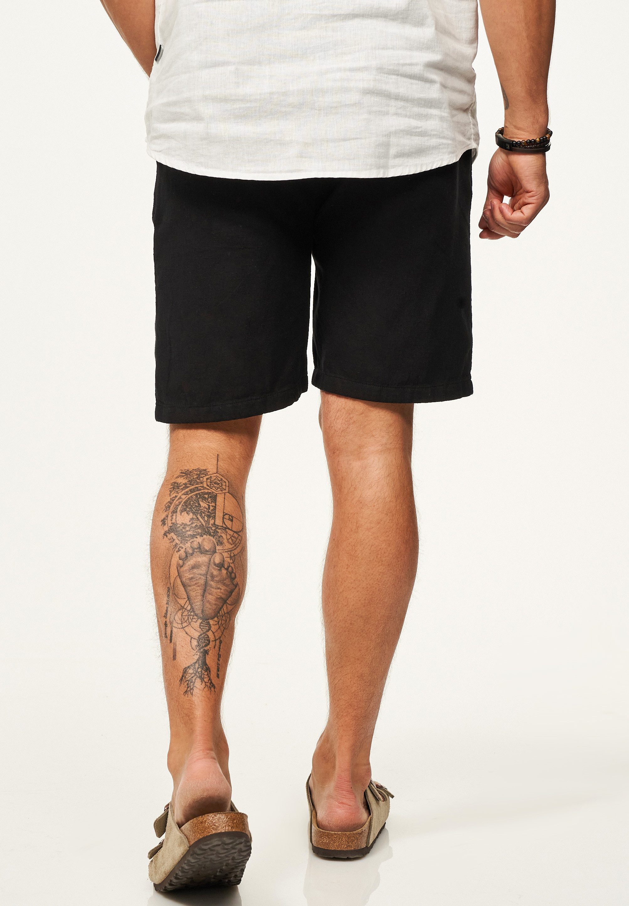 behype Chinoshorts für Herren als luftig leichte Sommershorts - Kurze Hose Leinen Shorts Bermuda im Regular-Fit für den Sommer – Bild 5 von 5