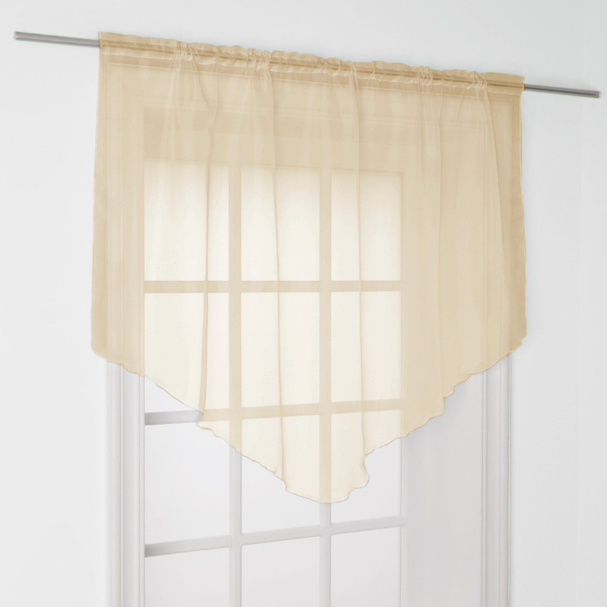 Arsvita Scheibengardine Zipfelgardine mit Tunnelzug, Stangendurchzug, transparent, Kurzgardine 140x100 cm - Bistrogardine, Panneaux Voile, Kurzstore