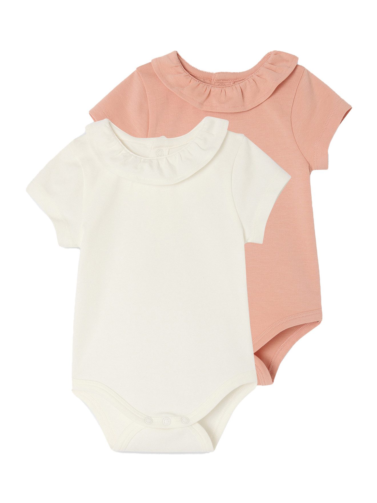 Kurzarmbody 2er-Pack Baby Kurzarm-Bodys, Rüschenkragen