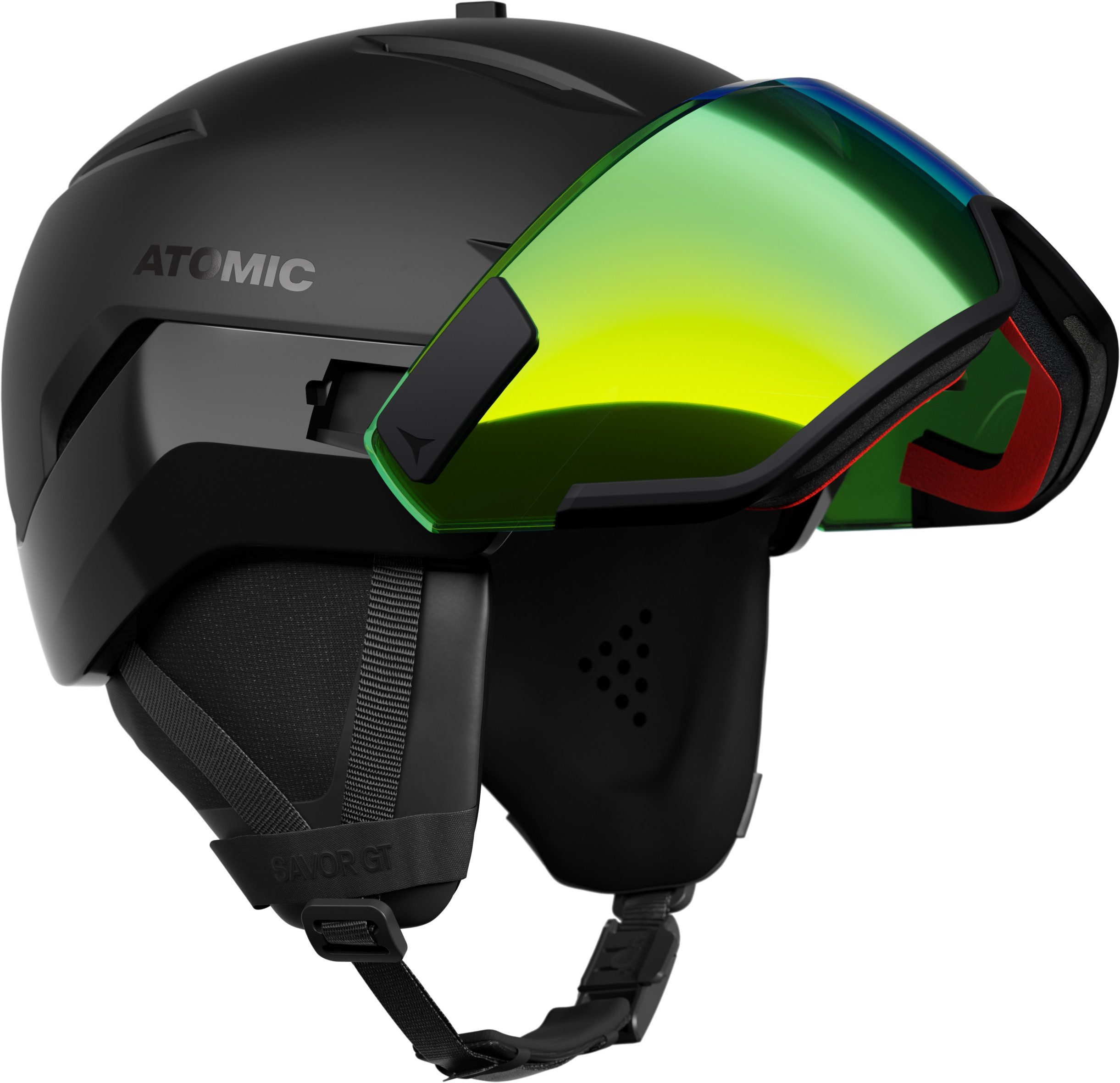 Atomic Skihelm SAVOR GT VISOR HD Black Black/