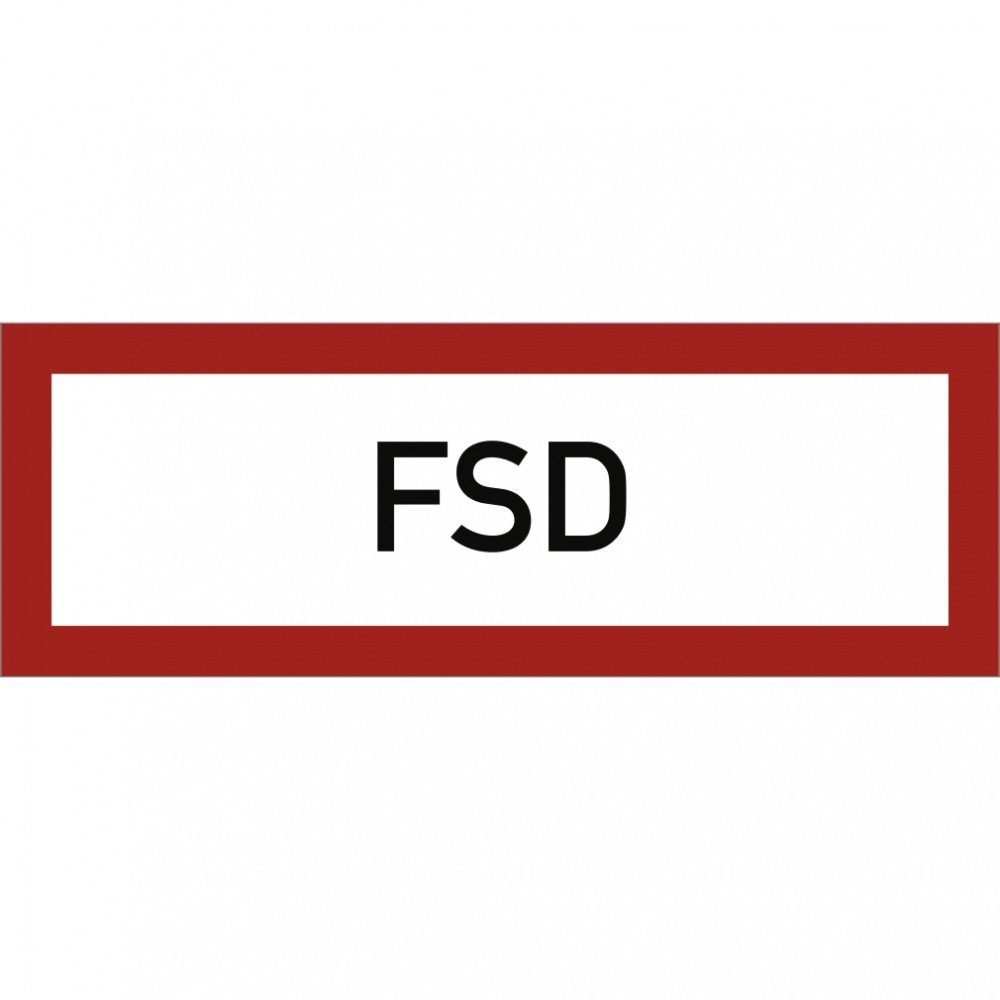 Hinweisschild Aufkleber FSD (Feuerwehrschlüsseldepot), Folie, 297x105 mm