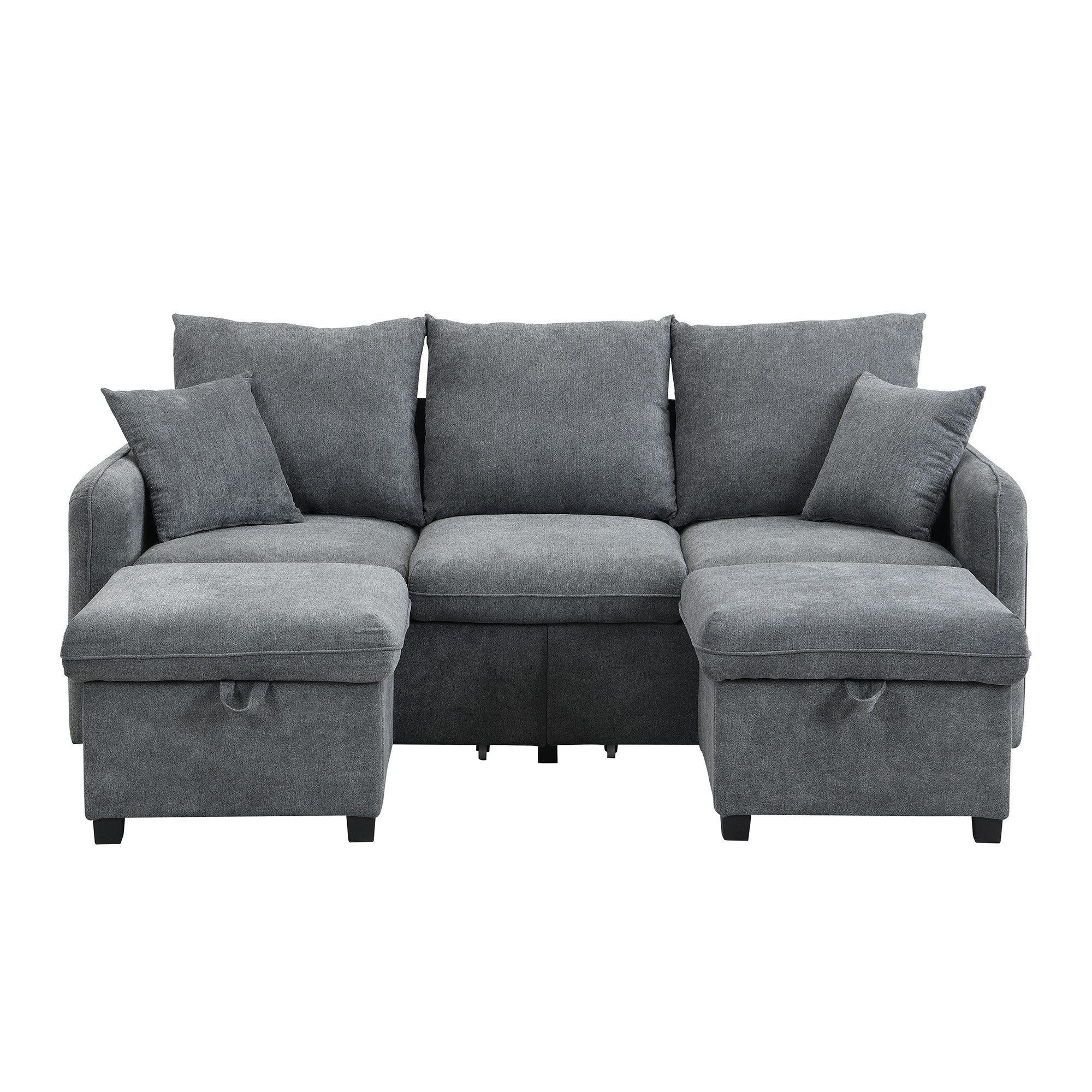 Merax Ecksofa U-förmiges Schlafsofa mit Staufunktion, Tagesbett Sofa Wohnzi günstig online kaufen