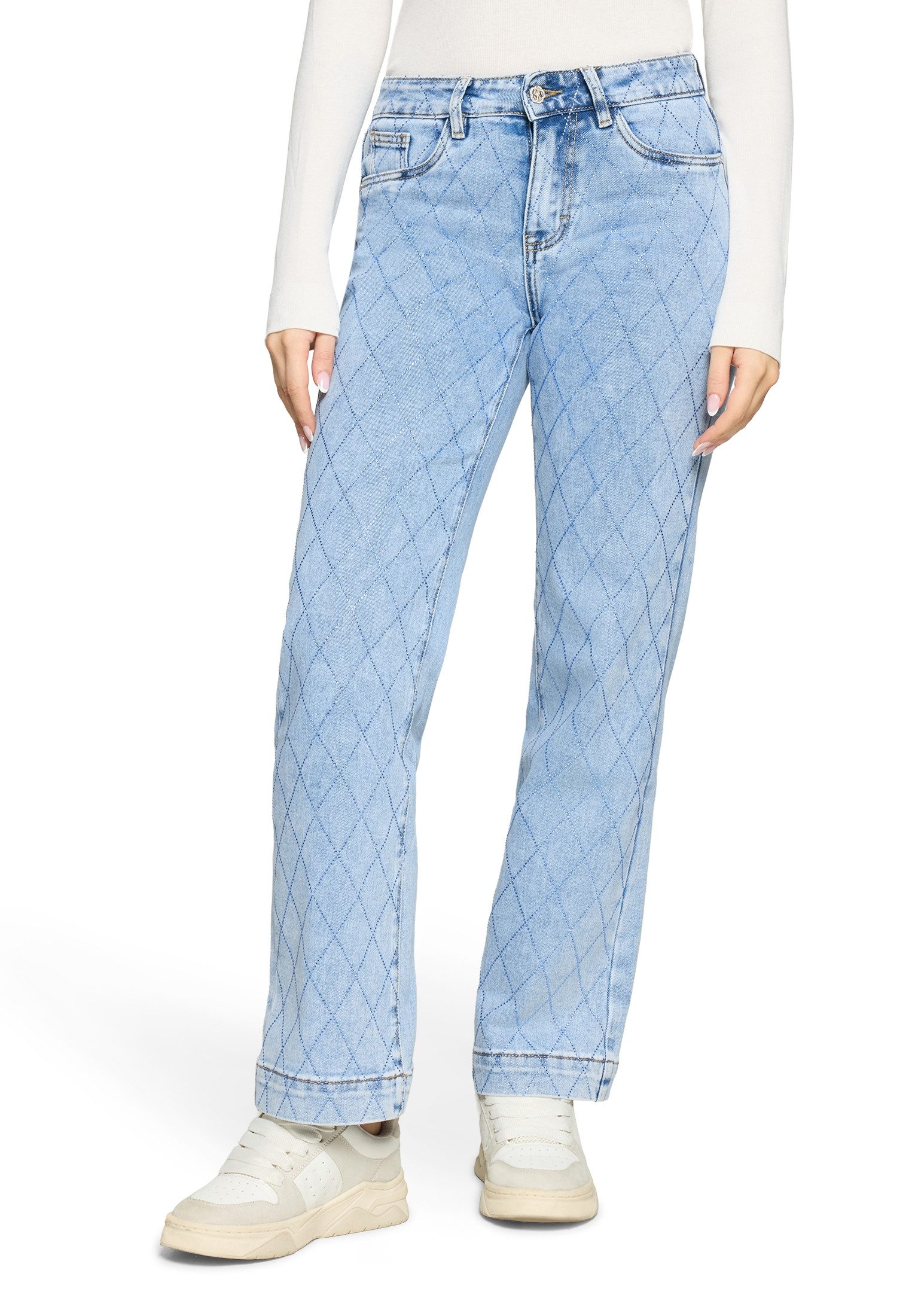 Cartoon Stretch-Jeans Damen mit Strass