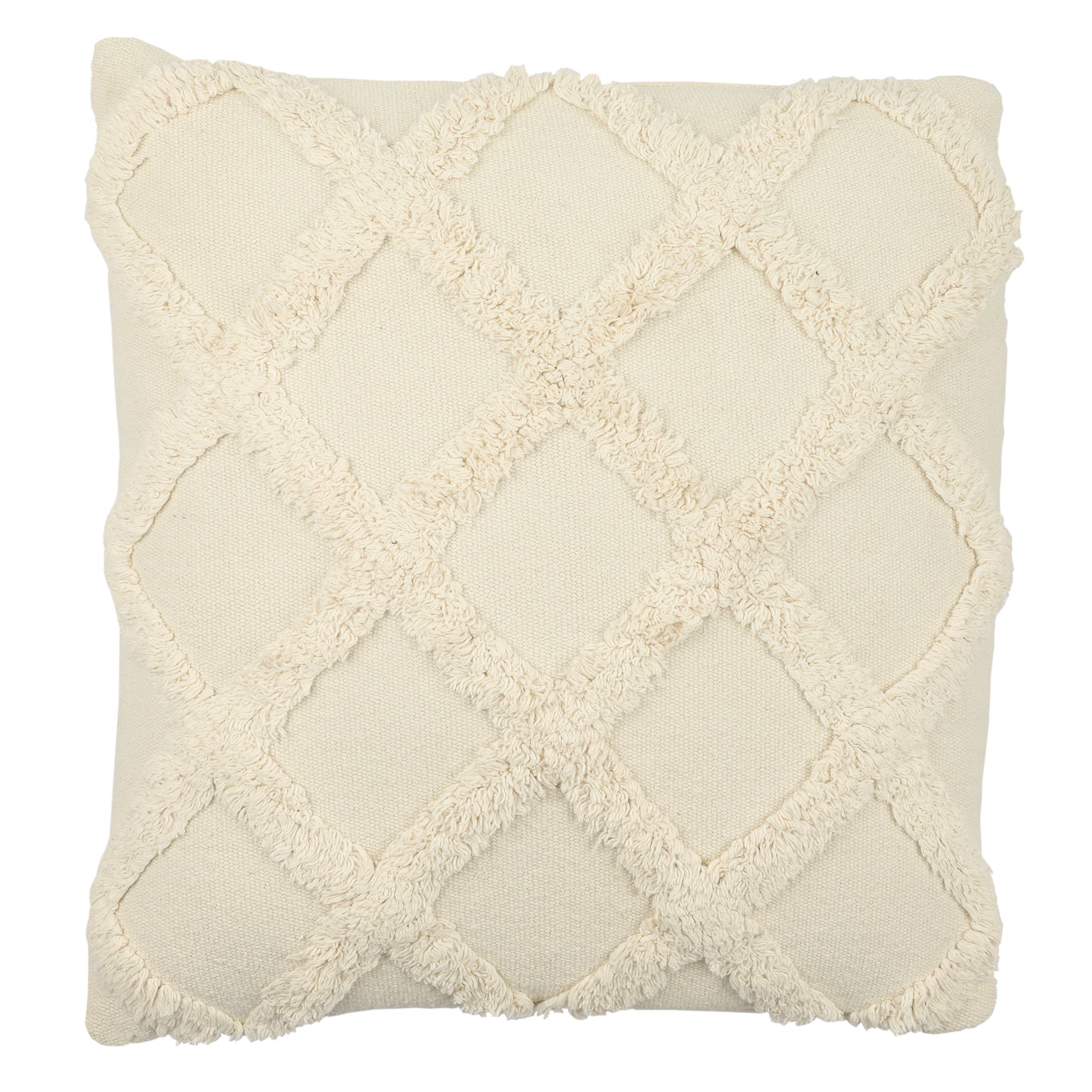 EGLO Living Dekokissen Chevery, Zierkissen Boho, Dekokissen Baumwolle in Creme, Kissenbezug, 45 cm