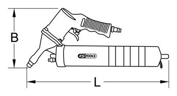 KS Tools Druckluft-Kartuschenpistole, Fettpresse mit flexiblem Schlauch und Düse