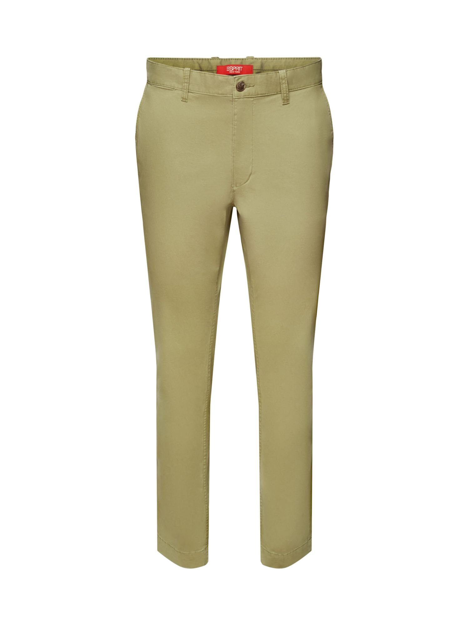 Esprit Chinohose Chinohose mit schmalem Bein LIGHT KHAKI