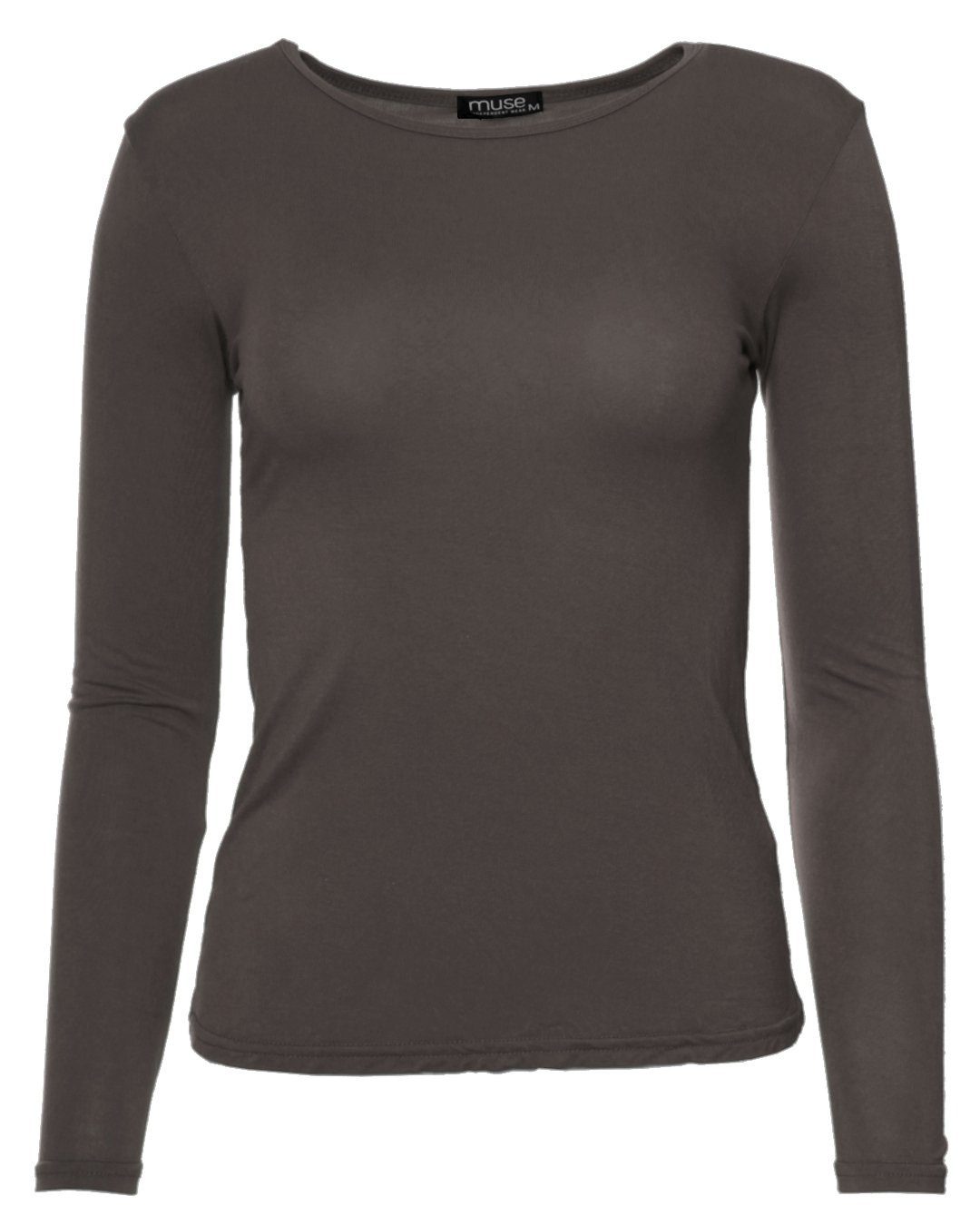 Muse Rundhalsshirt Basic Rundhals Langarmshirt Skinny günstig online kaufen