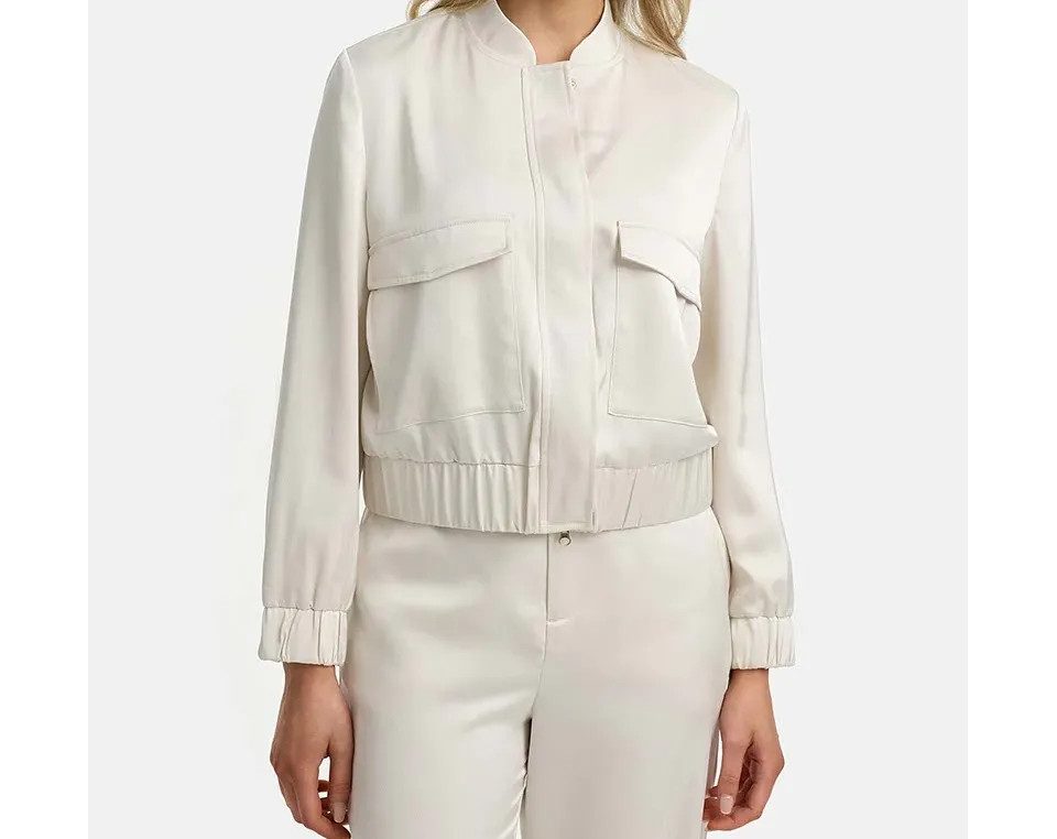 CATNOIR Blusenblazer Blouson Satin CATNOIR beige