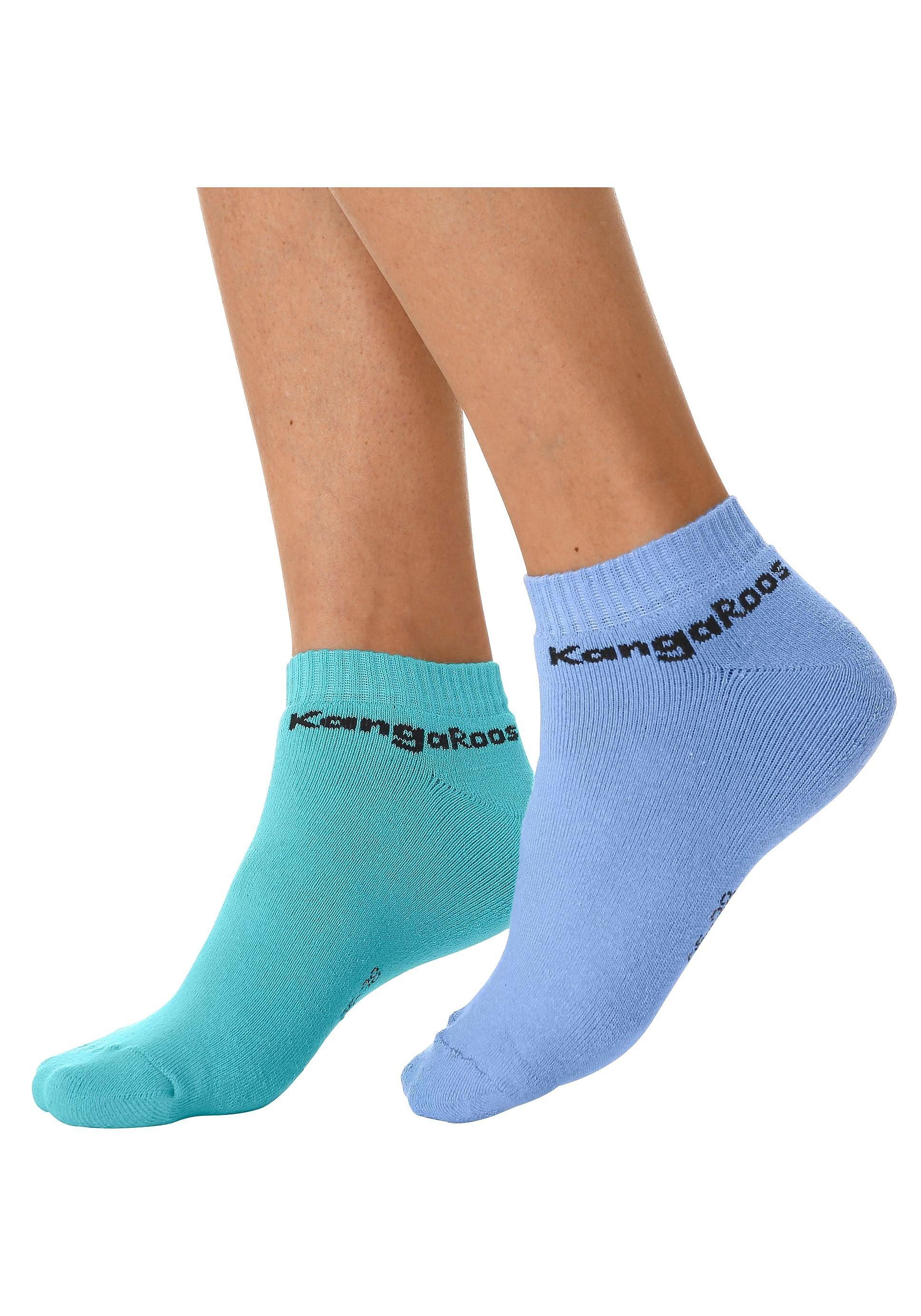 KangaROOS Sneakersocken (Set, 6-Paar) mit 1x mint, rosa, blau, 1x 1x weiß, 1x grau innen Frottee 1x 1x pink