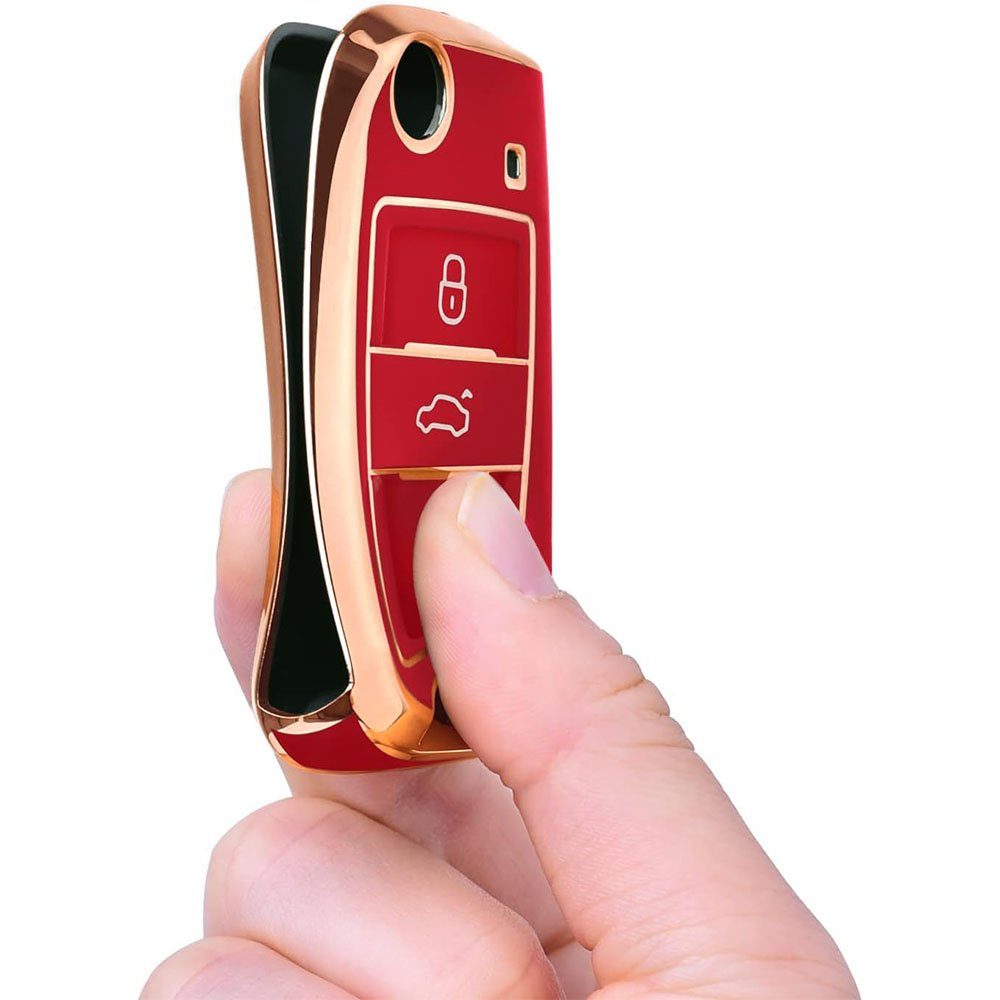 Schlüsselhülle, Polo, VW Schlüsselanhänger Skoda TUABUR Golf Set 7, Rot