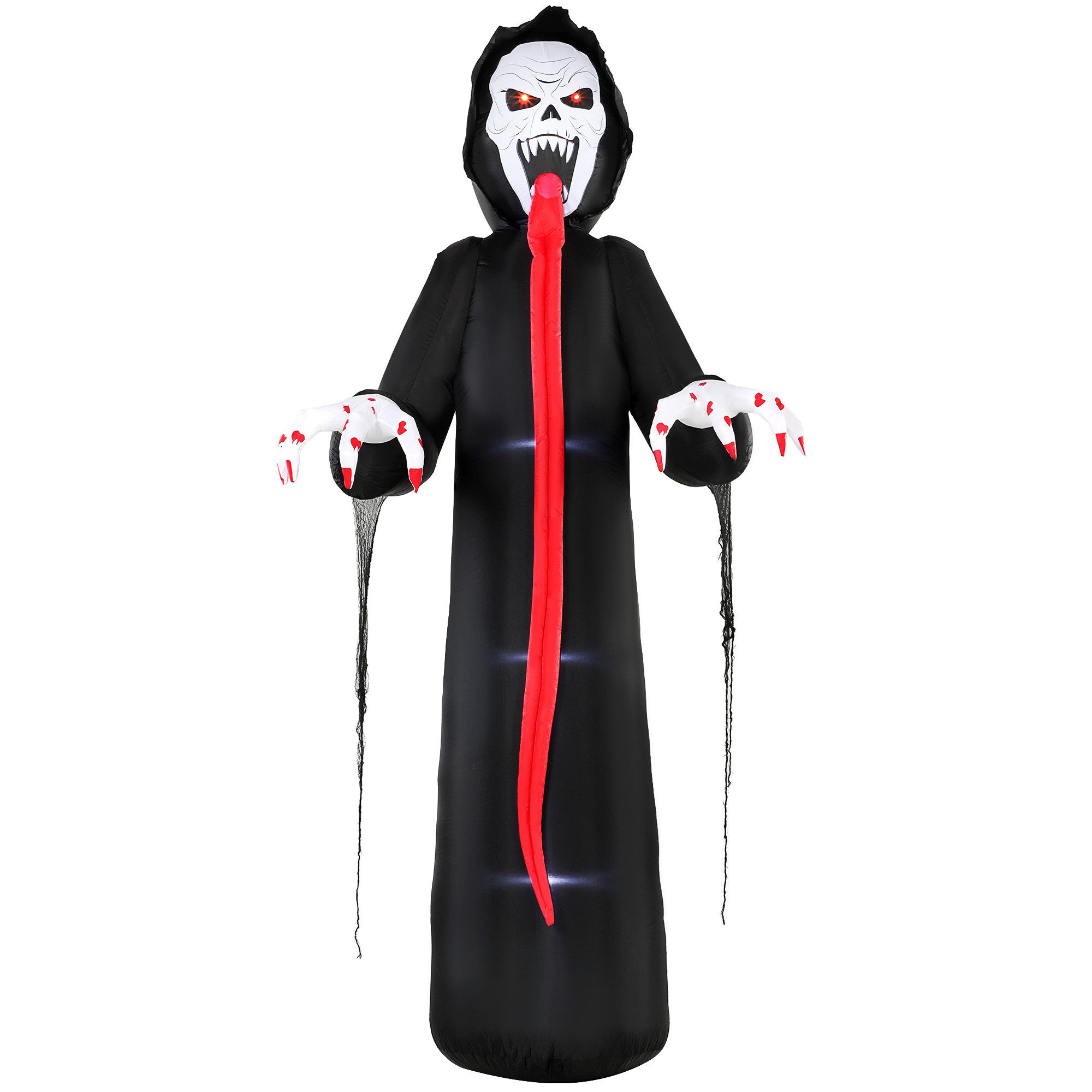 Outsunny LED-Dekofigur Aufblasbares Halloween-Skelett mit langer Zunge (Set, 1 St., 1-tlg), 310 cm, LED-Beleuchtung, schnelles Aufblasen – Bild 2 von 5