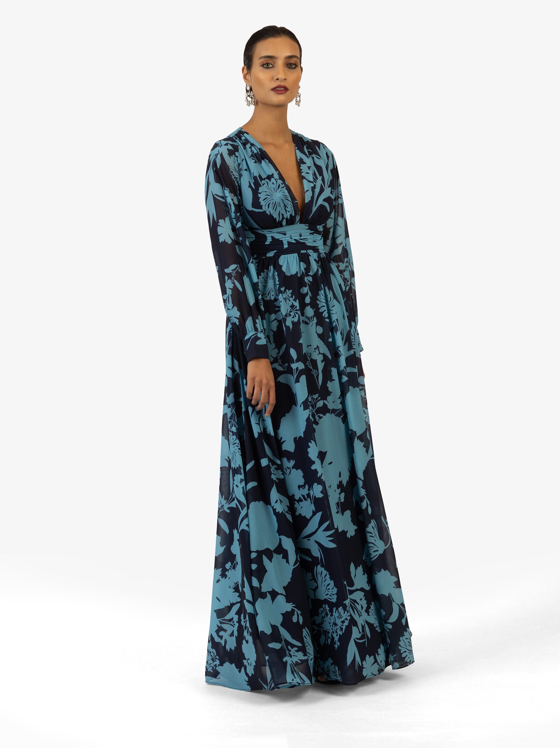 Kraimod Abendkleid mit V-Ausschnitt und langen Ärmeln günstig online kaufen