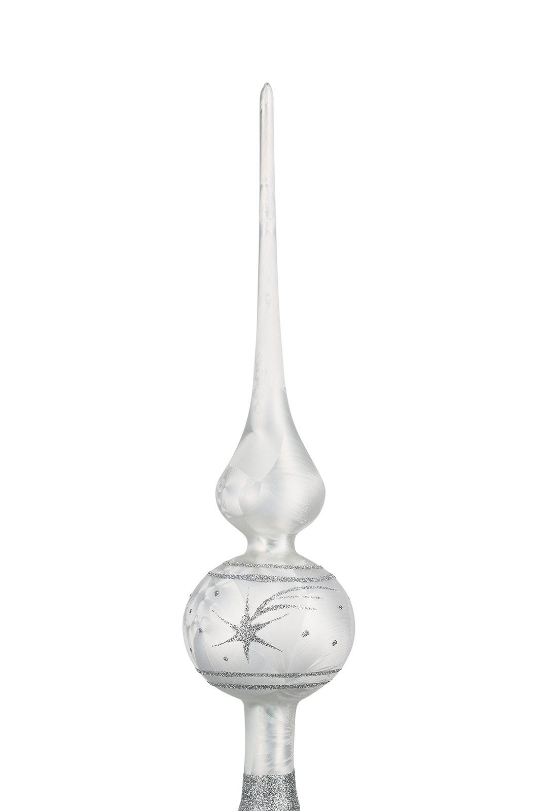 Navidacio Christbaumschmuck Weihnachtsbaumspitze Groß 35cm in Ice Weiss Silber Komet