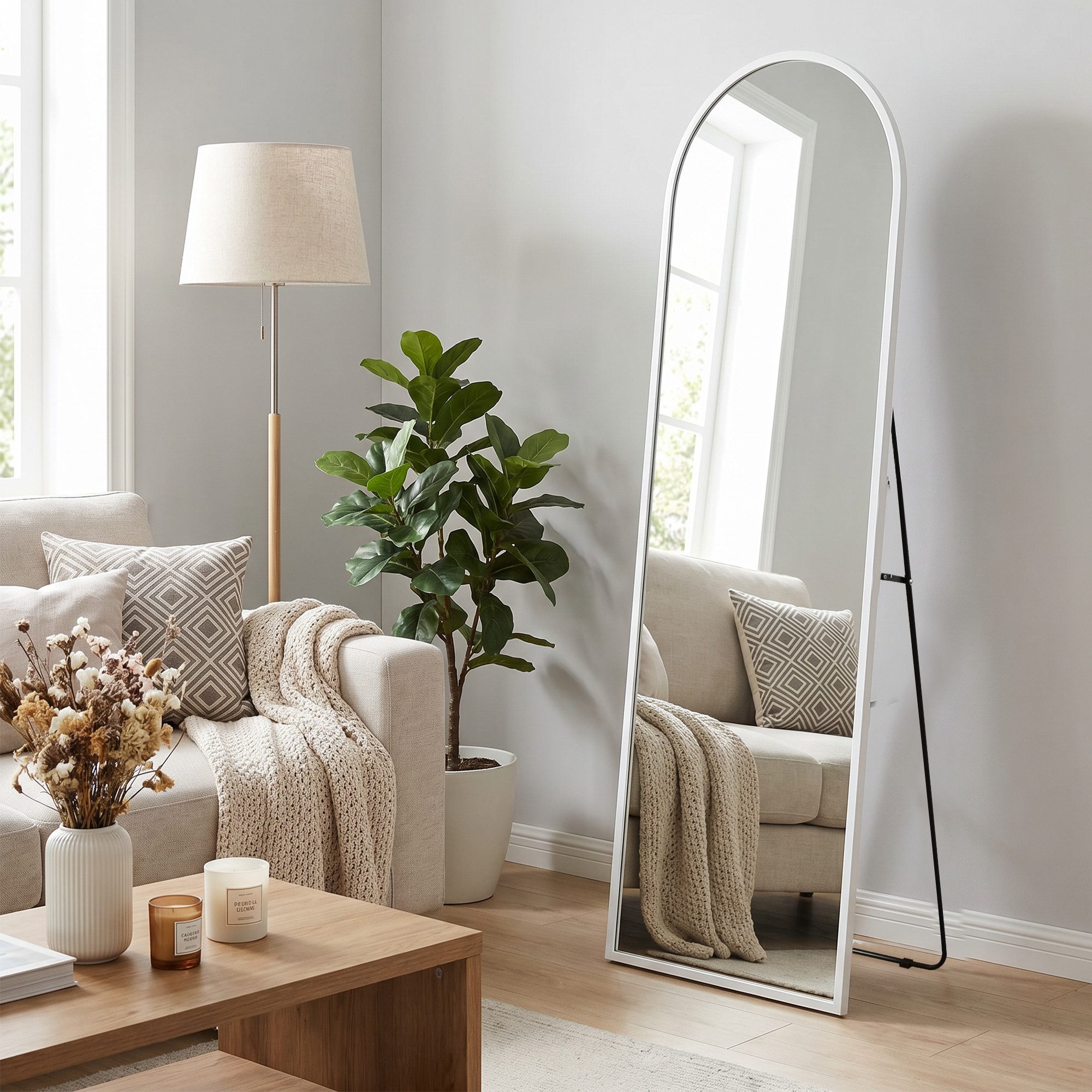 OTTO home Spiegel Standspiegel Addrik, wahlweise in 2 Größen 150x40cm oder 180x60cm (als Wandspiegel und Standspiegel einsetzbar, Rahmen aus Metall), Ganzkörperspiegel mit Sicherheitsglas, in verschiedenen Farben