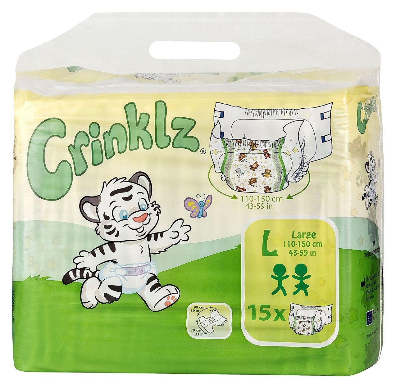 Crinklz Inkontinenzslip CRINKLZ Inkontinenz-Slip L 110-150 cm 15 St (15-St)