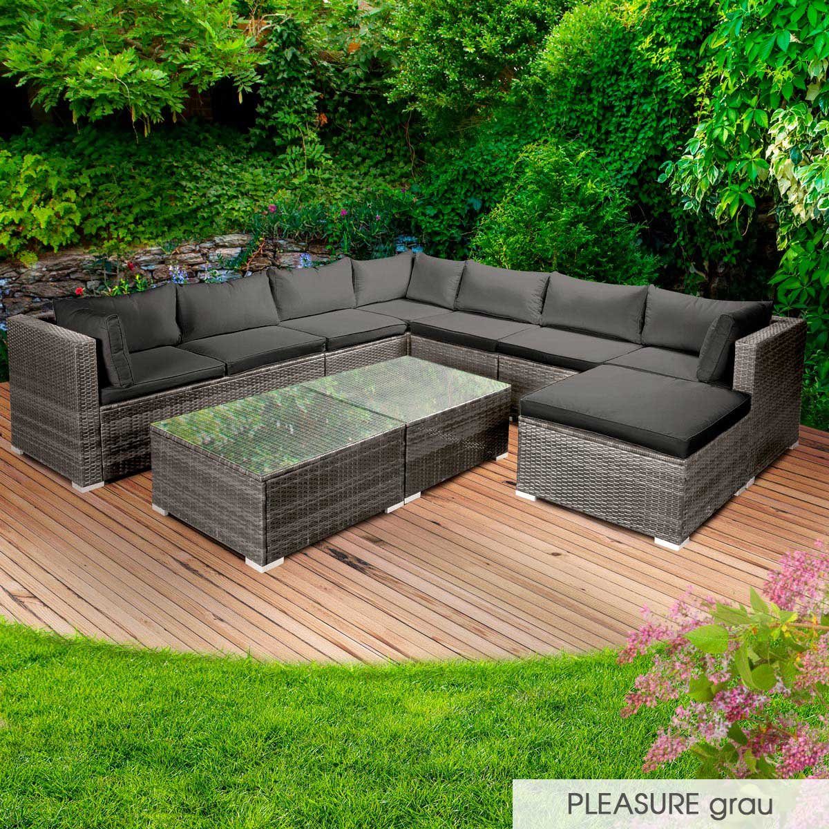 BRAST GartenloungeSet Pleasure für 7 Personen inkl. extra Dicke Kissen
