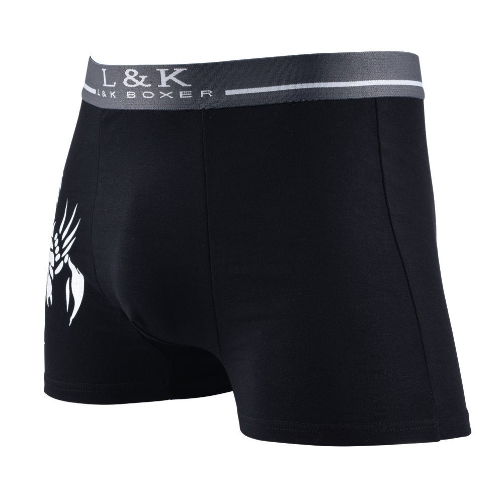 L&K Boxershorts 1104-1121 (8er-Pack) Herren Boxershorts aus Baumwolle mit tollem Muster