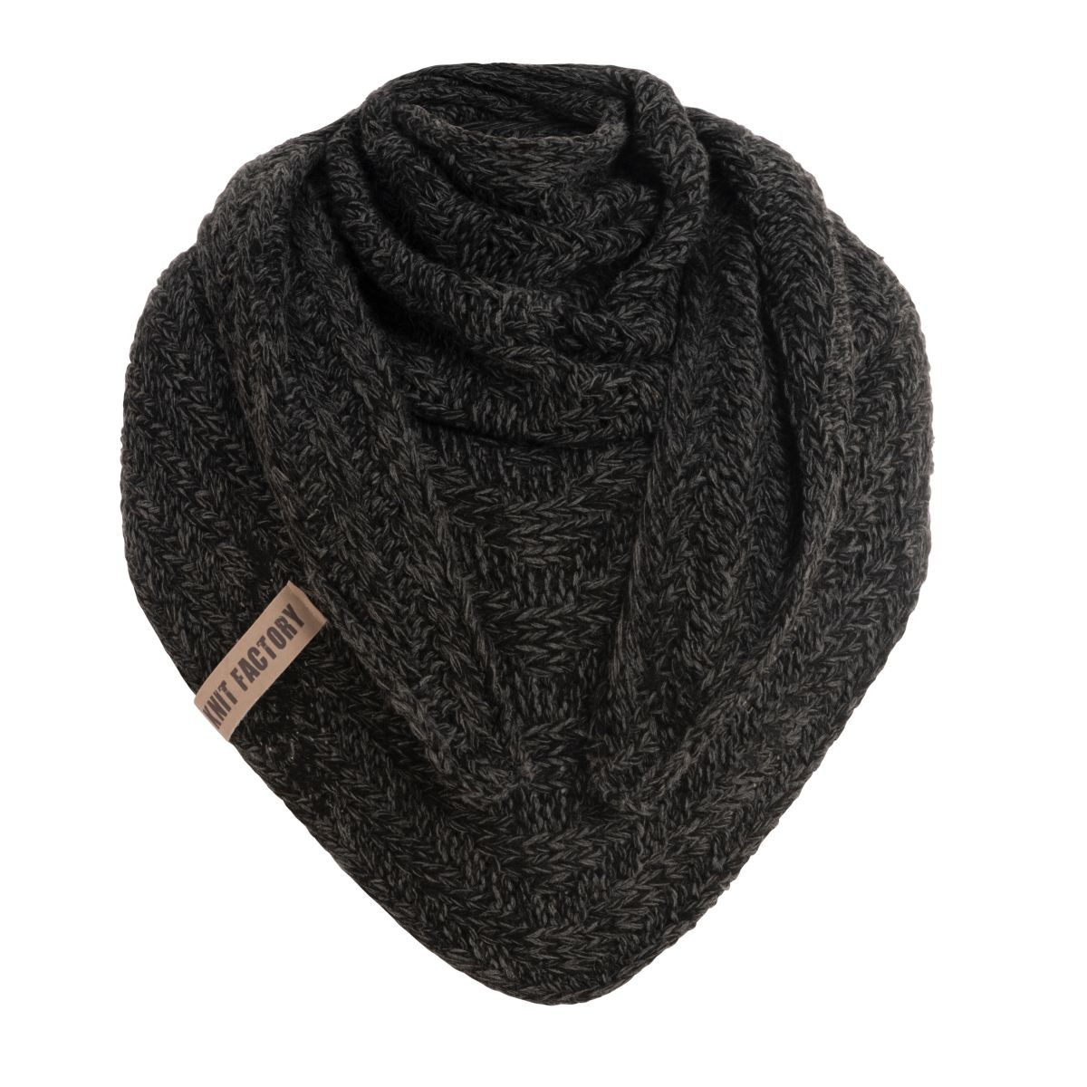 Knit Factory Strickschal Sally Dreiecksschal Schwarz/Anthrazit, günstig online kaufen