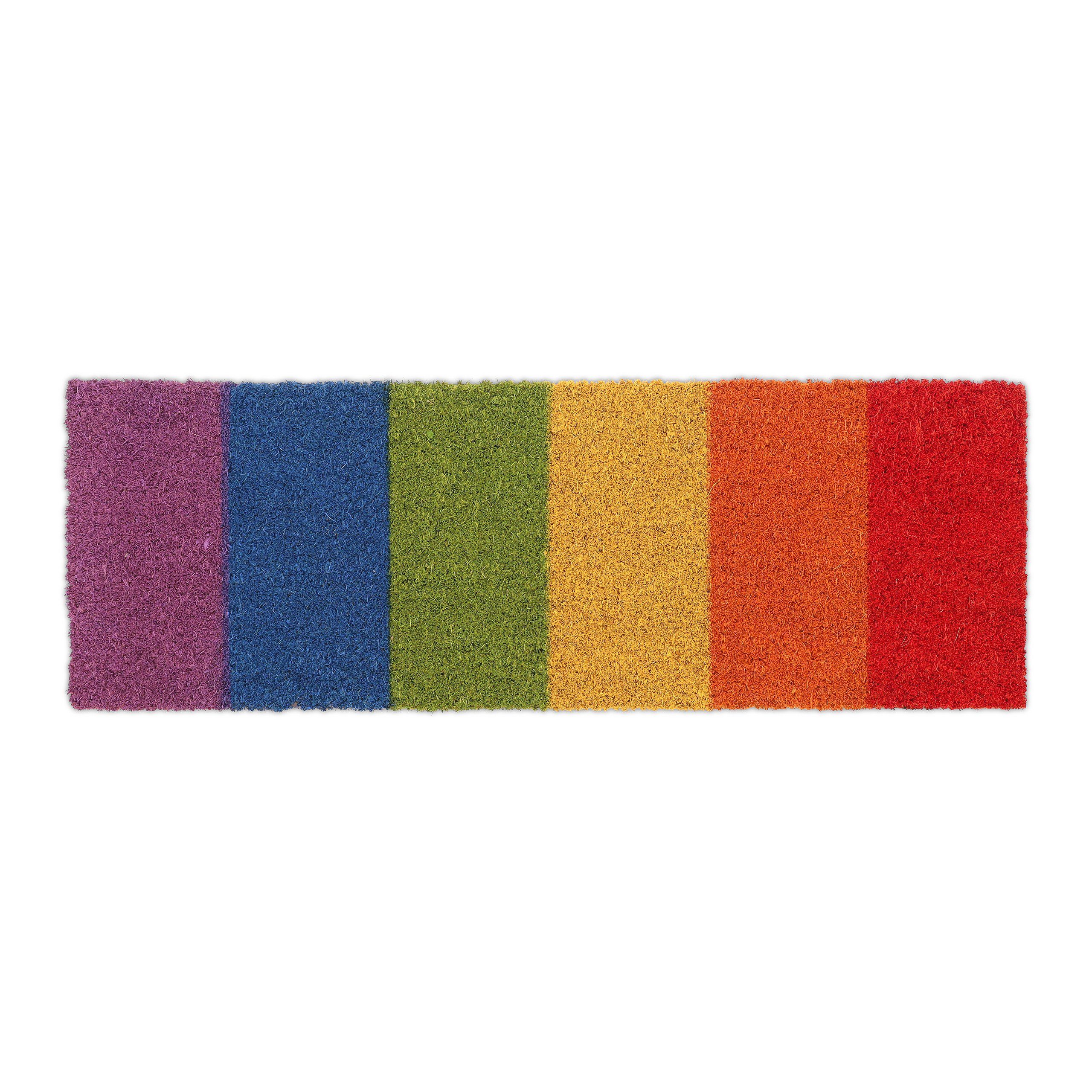 relaxdays Fußmatte Kokos Fußmatte Regenbogen, Höhe: günstig online kaufen
