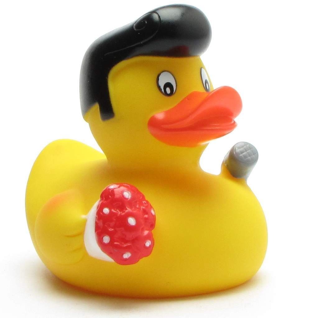 Duckshop Badespielzeug Quietschentchen Kavalier mit Blumenstrauß - Badeente