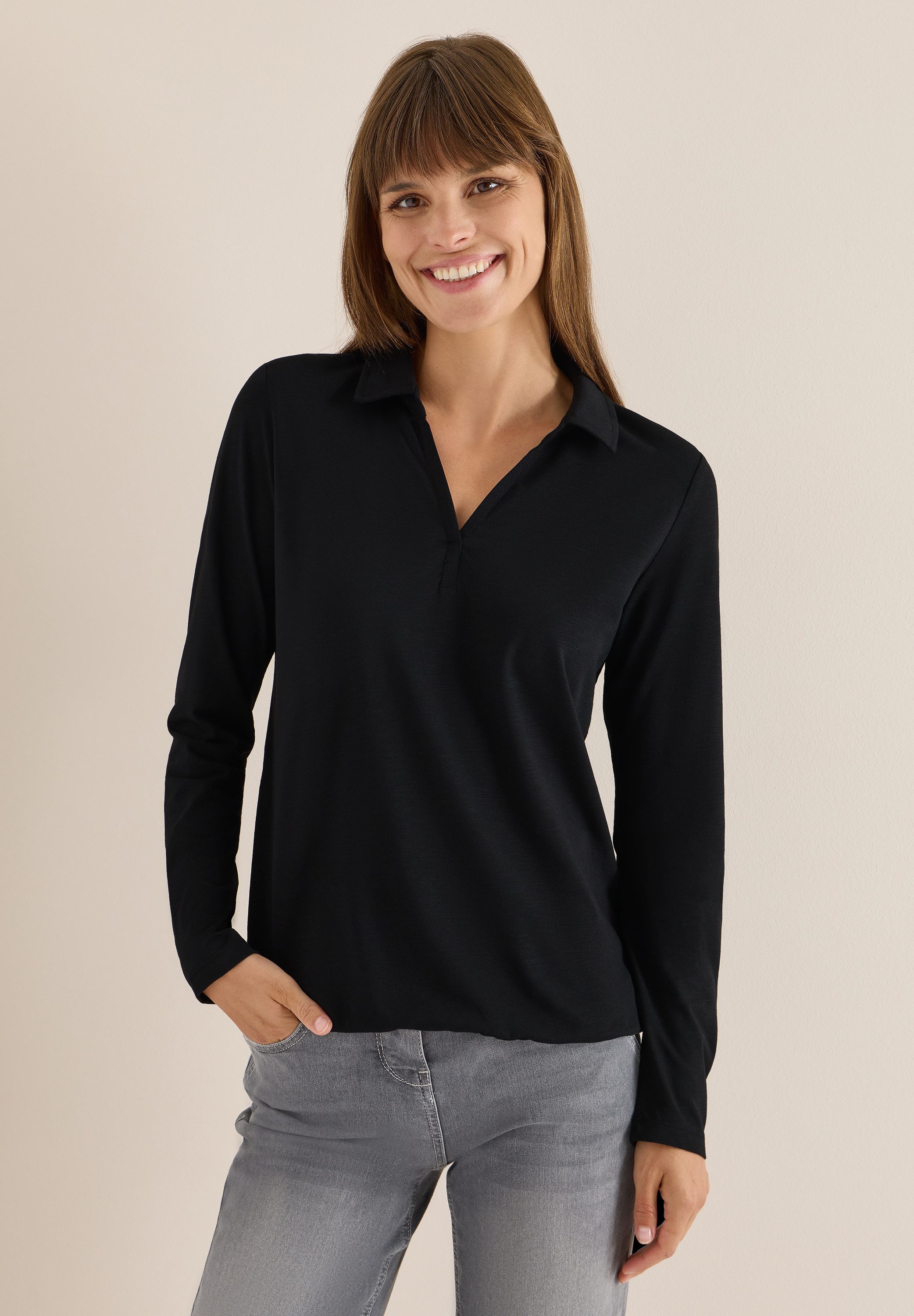 CECIL Langarmshirt mit Elastiksaum günstig online kaufen