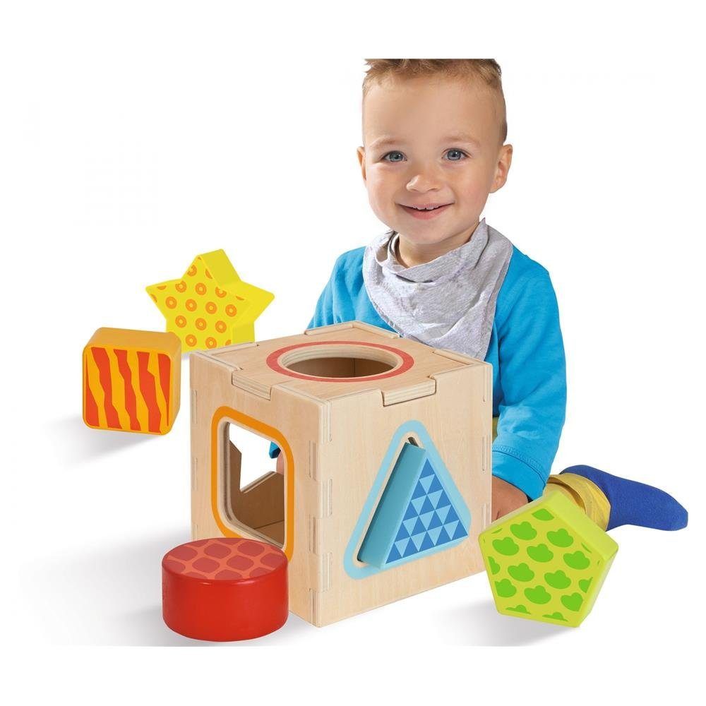 Eichhorn Steckspielzeug Steckbox, (7-tlg), Motorikspielzeug Holzspielzeug Babyspielzeug Formen Farben