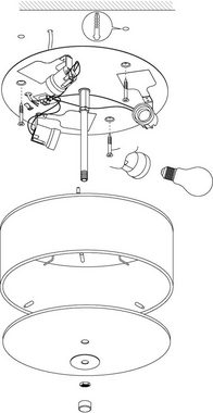 EGLO Deckenleuchte PASTERI, ohne Leuchtmittel, Deckenlampe