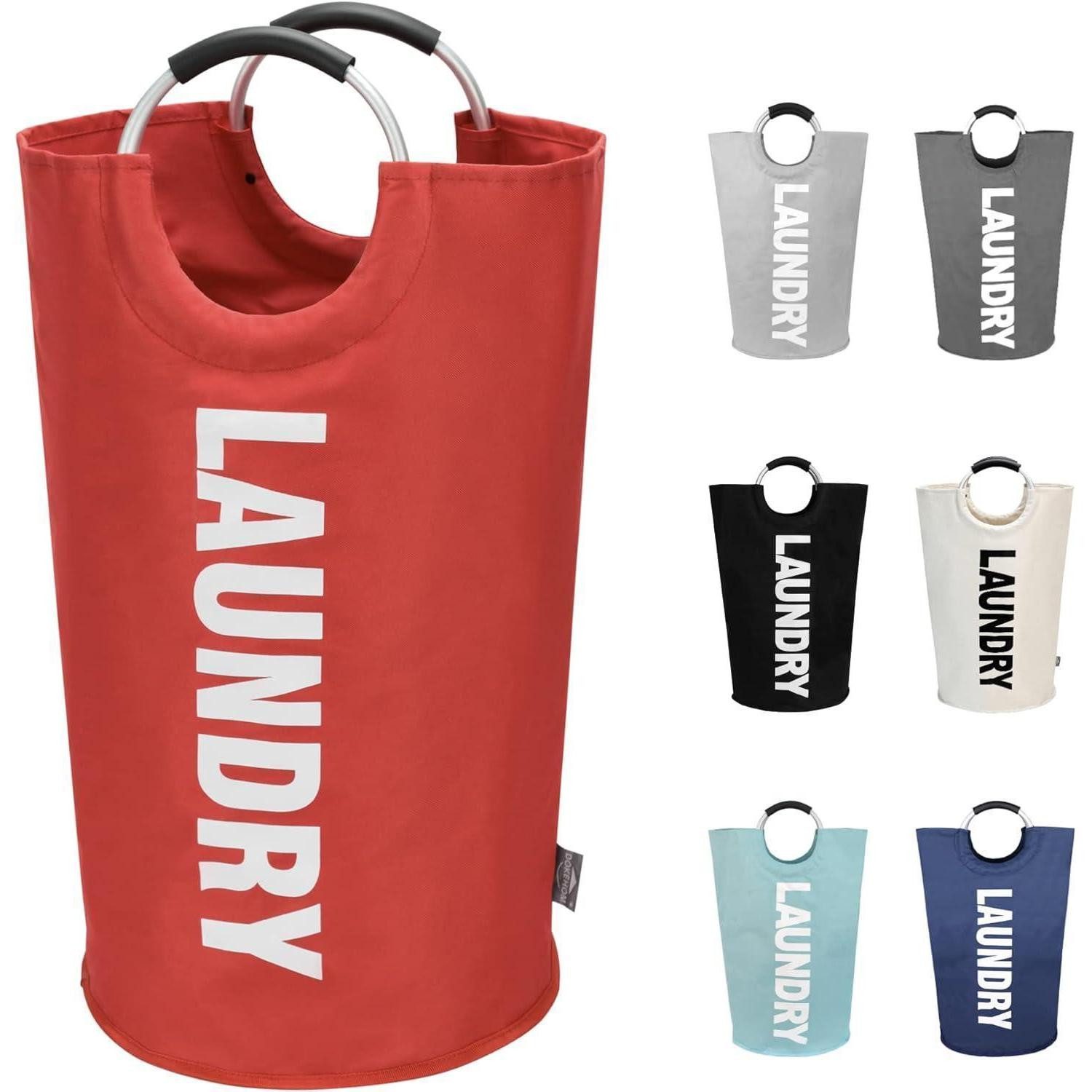 LuxusKollektion Wäschesack Großer Faltbarer Wäschekorb 90L Rot Stand Up Design 600D Oxford Stoff