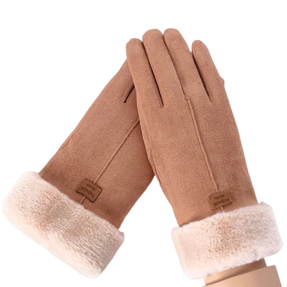 Blusmart Fleecehandschuhe Handschuhe Damen Winter Warm Verdickung Touchscreen Handschuhe Reiten camel